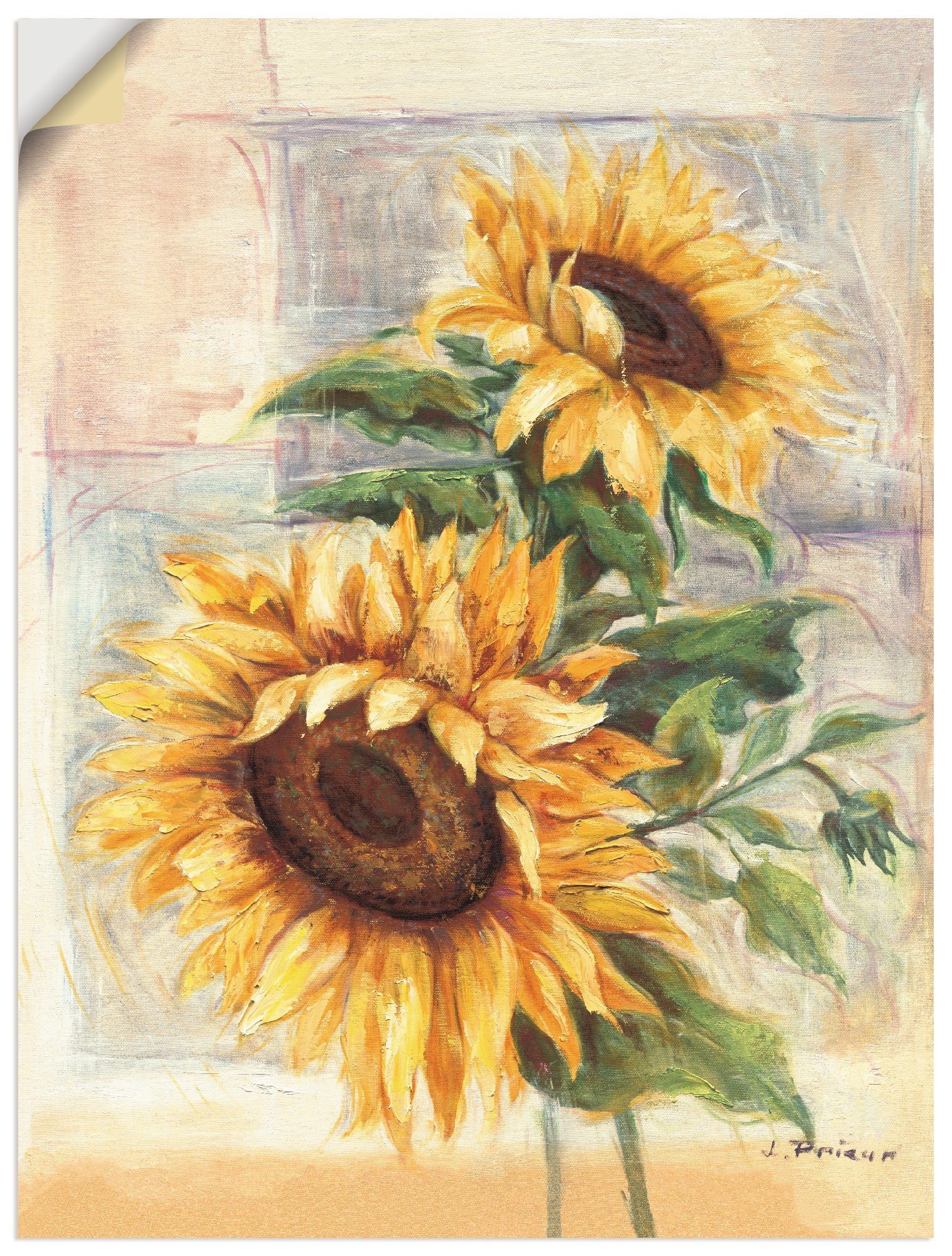 Artland Wandbild Sonnenblumen II, Blumen (1 St), als Alubild, Leinwandbild, Wandaufkleber oder Poster in versch. Größen