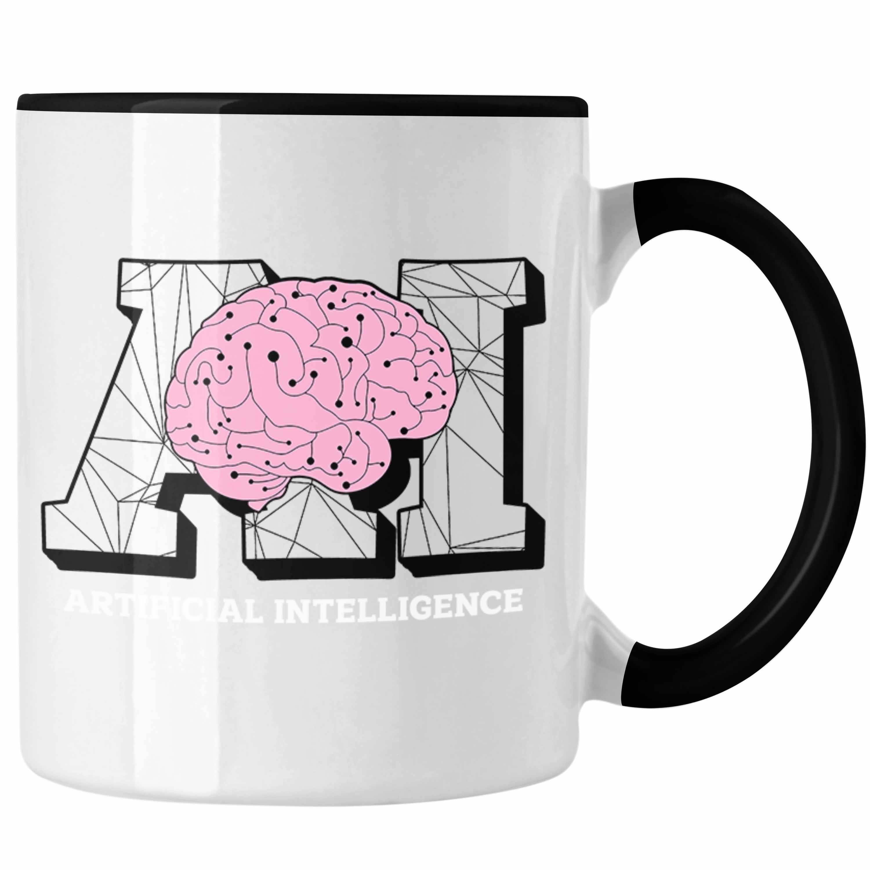 Künstliche für Tasse Schwarz Tasse Trendation Tech-Fans Lustige AI Intelligenz