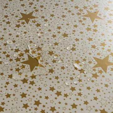 laro Tischdecke Tischdecken Sterne Firmament Weiß Gold Weihnachten rechteckig