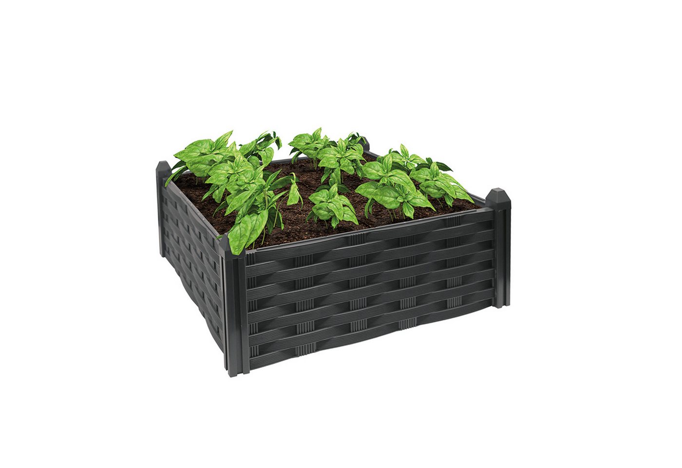 Thumbnail - TOPCENT Beetumrandung Rattan-Gartenbeet 45 x 45 x 18,5 cm, Beetumrandung