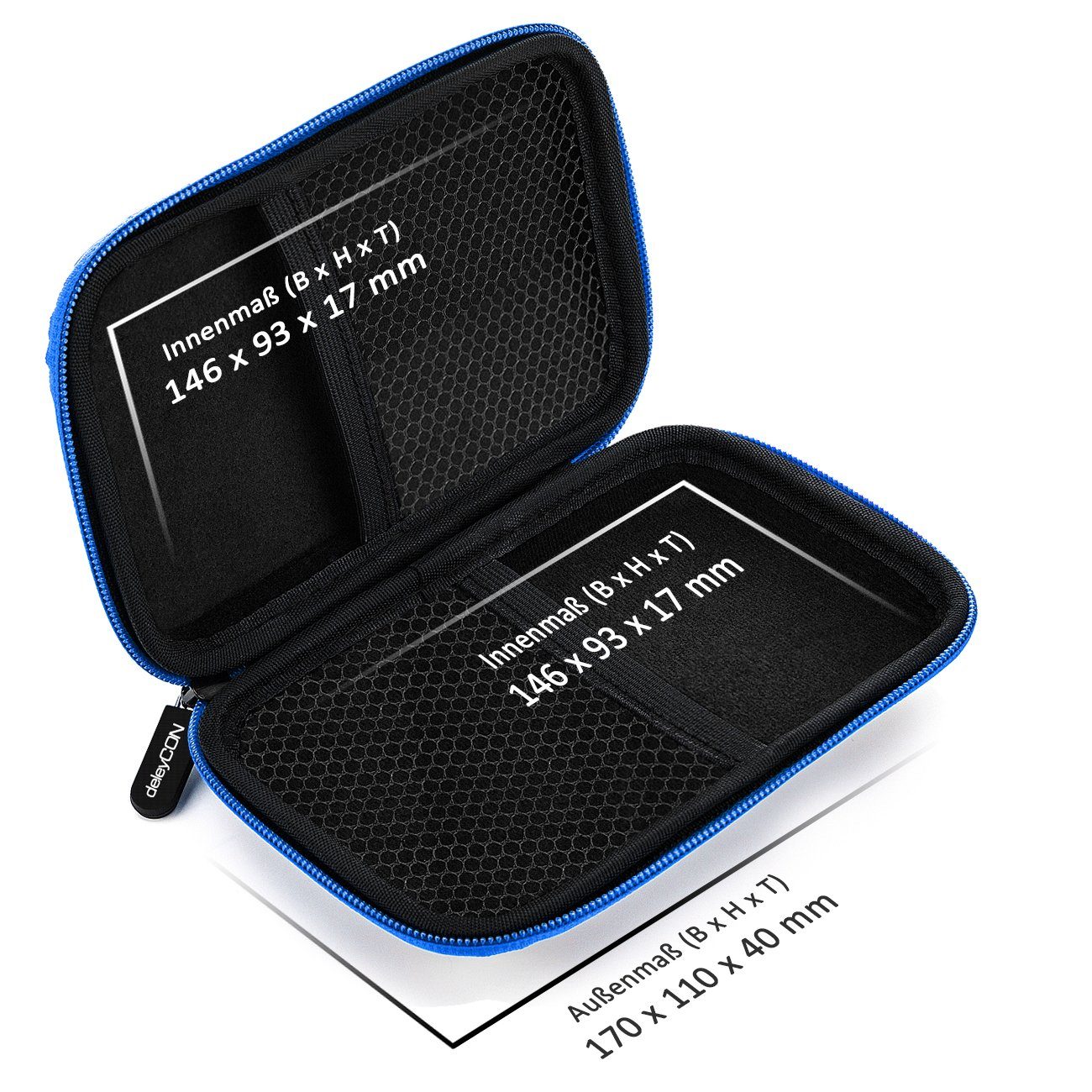 Festplattentasche Case für Fächer deleyCON 2 HDD deleyCON Zoll 2,5" SSD Festplattentasche