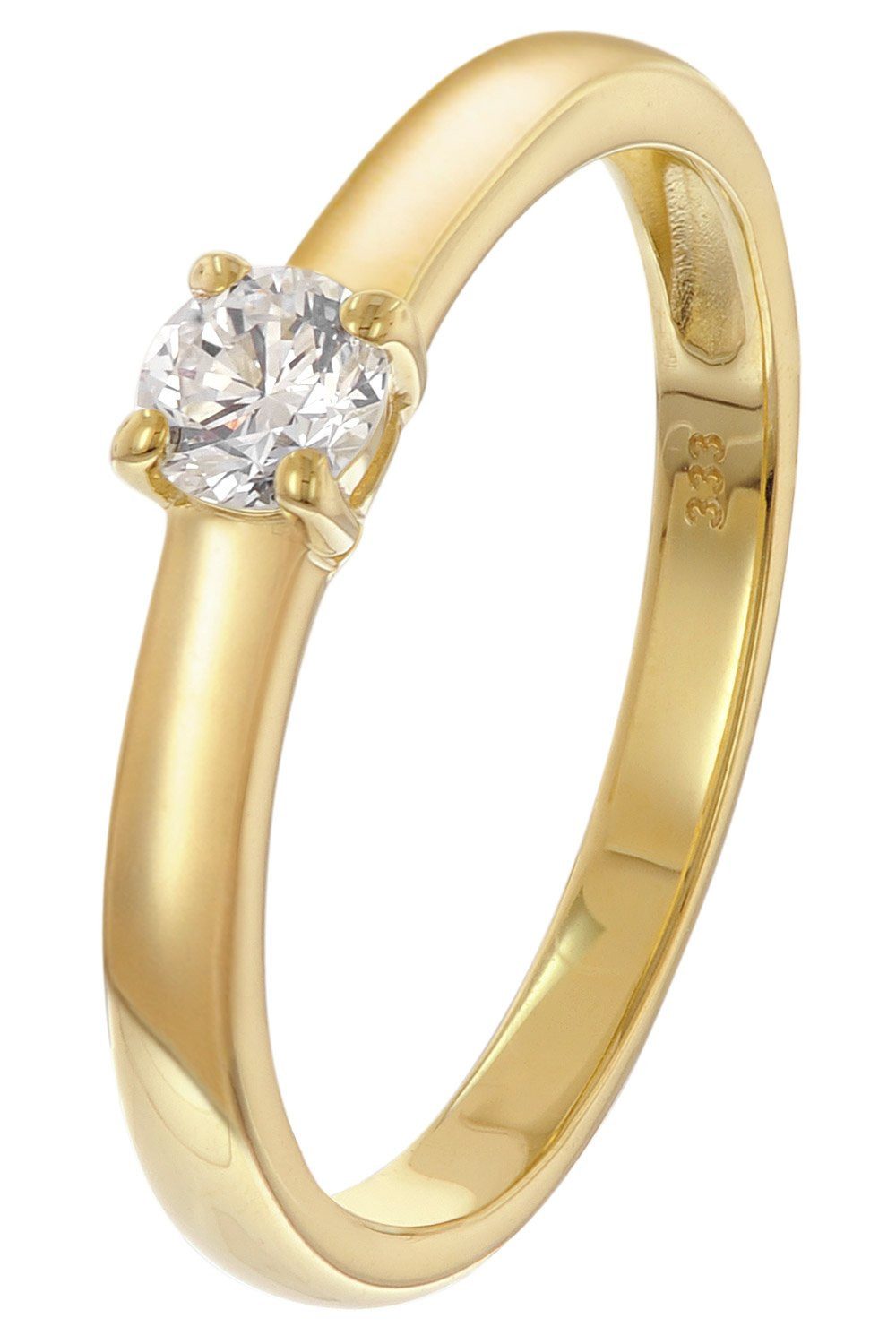 Glizz Solitärring Damenring Mit Lab Grown Diamant 0,25 ct. Gold 333 Brillant