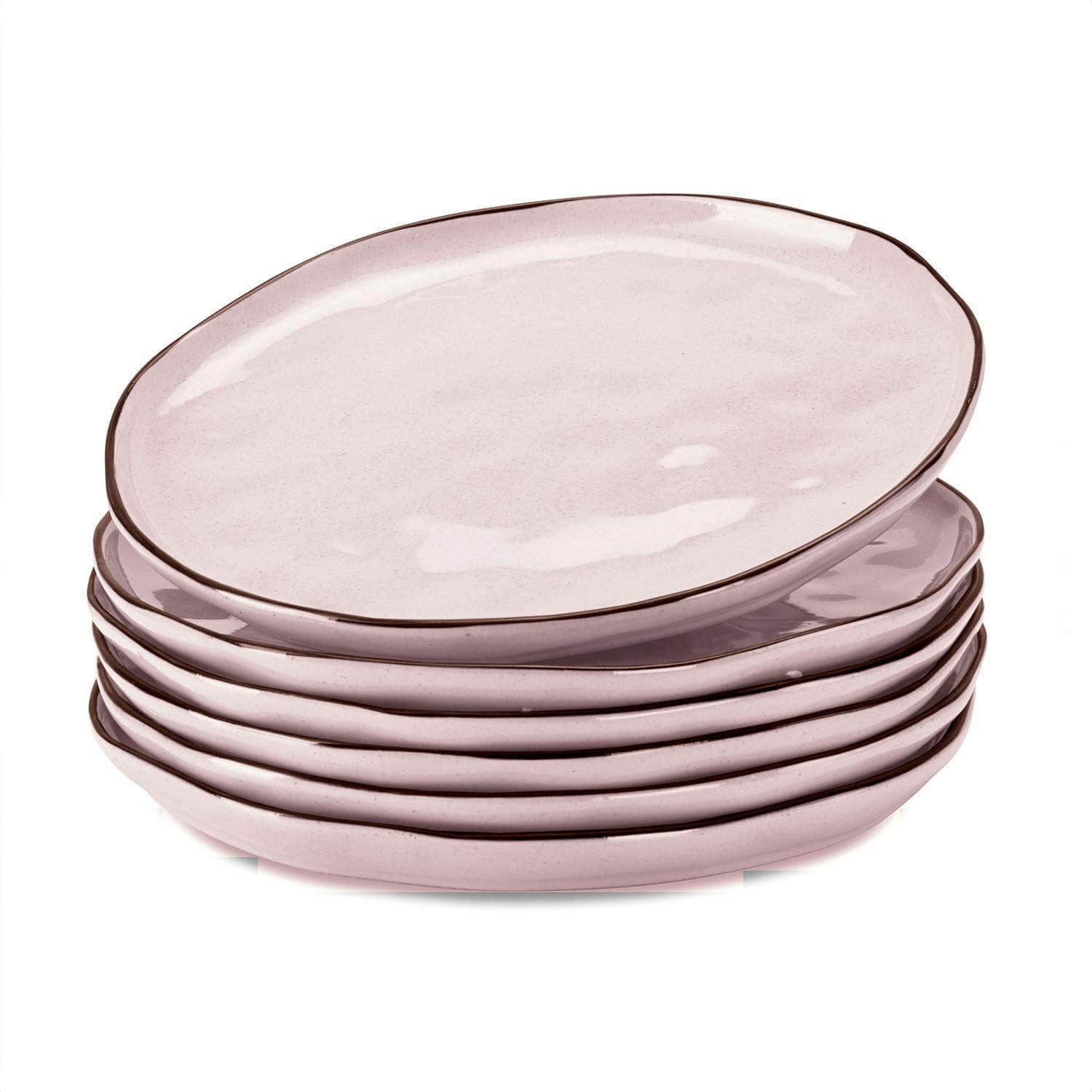 Mirabeau Geschirr-Set Teller 6er Set Biarré rosa, Steinzeug