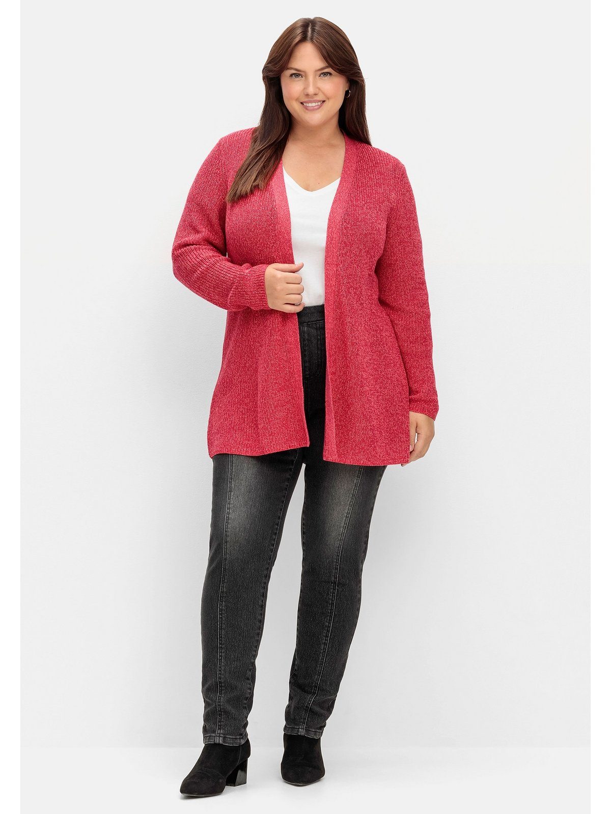 Sheego Longstrickjacke Große Größen im Patentstrickmuster