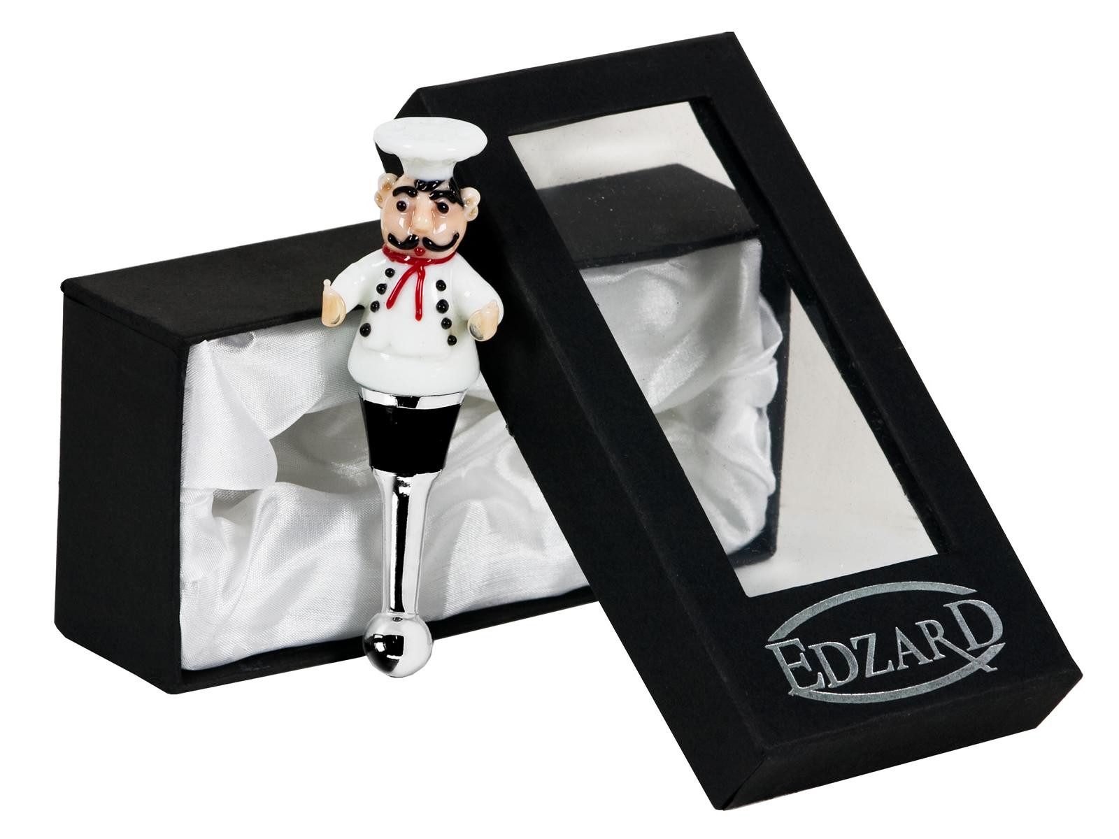 EDZARD Flaschenverschluss Gourmet, Gourmet-Motiv, Muranoglas-Art, handgefertigt, H 12 cm