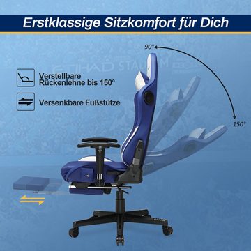 GTPLAYER Gaming-Stuhl Gaming Sessel mit Fußstütze, ►Ergonomische ►Hi-Fi Stereo Musik Lautsprecher Büro Stuhl Ergonomisch