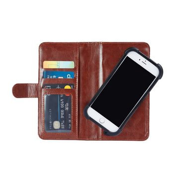 K-S-Trade Handyhülle für Cubot Note 9, 360° Hülle braun Kunstleder Case BookCase WalletCase