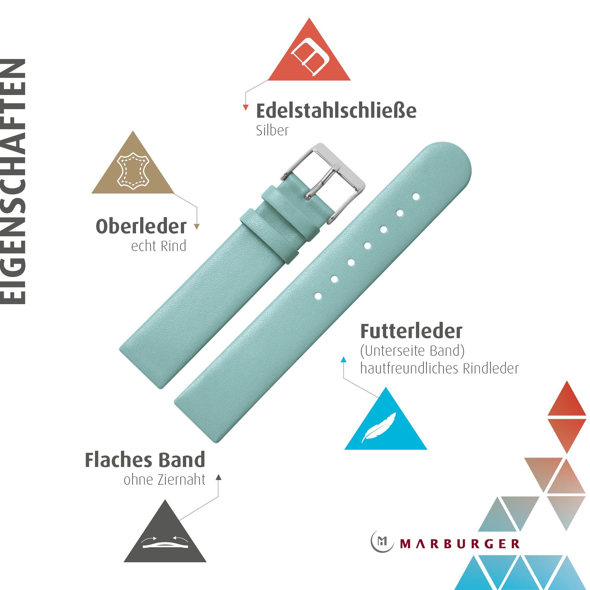 MARBURGER Uhrenarmband 14mm Leder günstig online kaufen