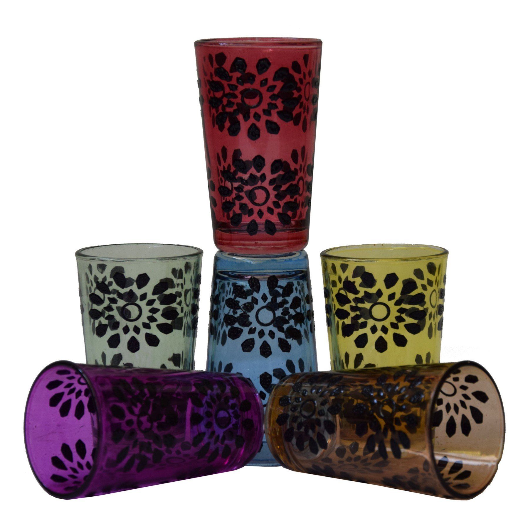 SIMANDRA Teeglas orientalische Teegläser marokkanisches Teeglas Set 6-teilig, handgefertigt