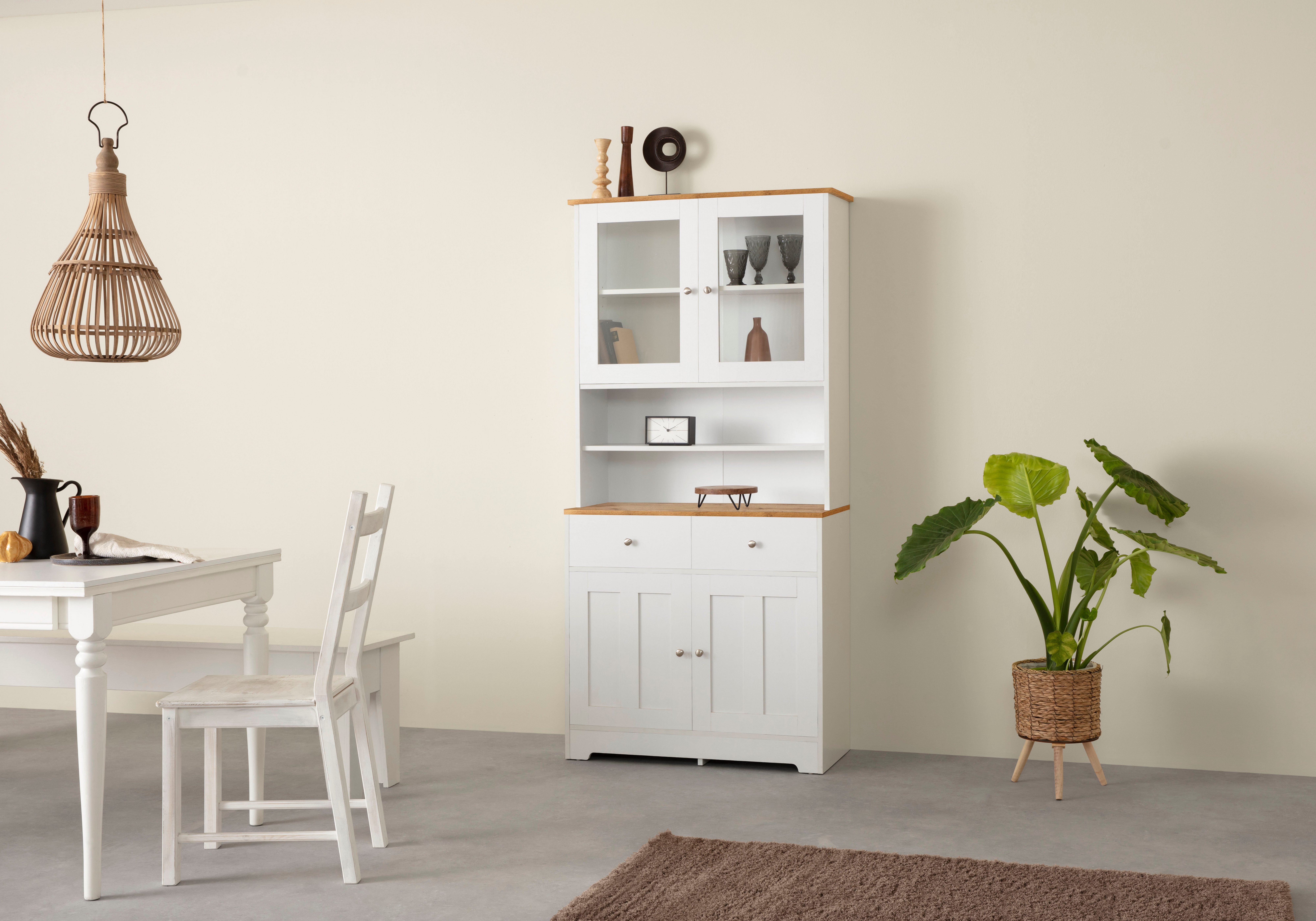 Home affaire Buffet "Kate" Breite 88 cm, mit Glastüren und Holztüren, Metal günstig online kaufen