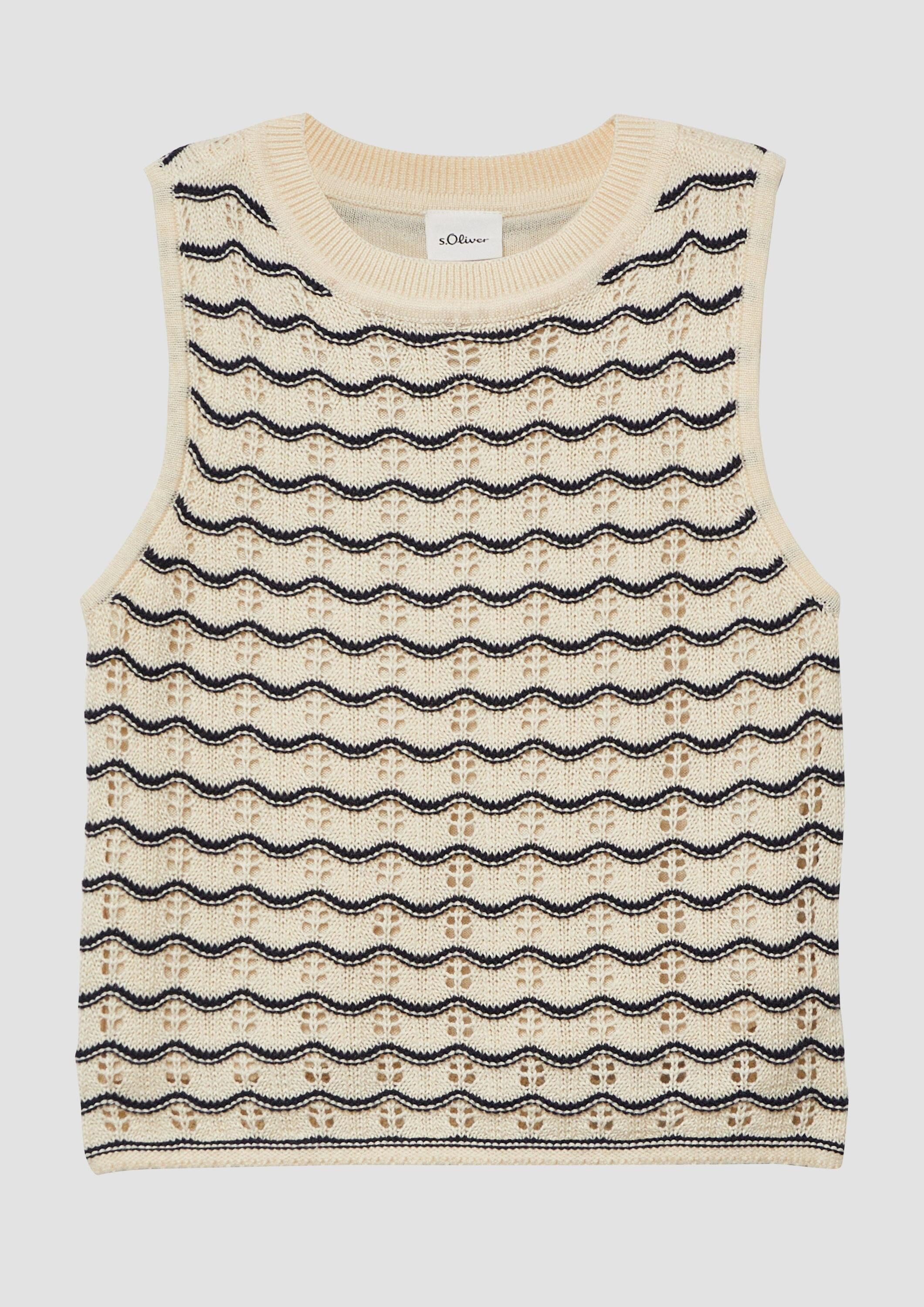 s.Oliver Sweatshirt Strickpullunder Ajour-Stricktop im Slim Fit