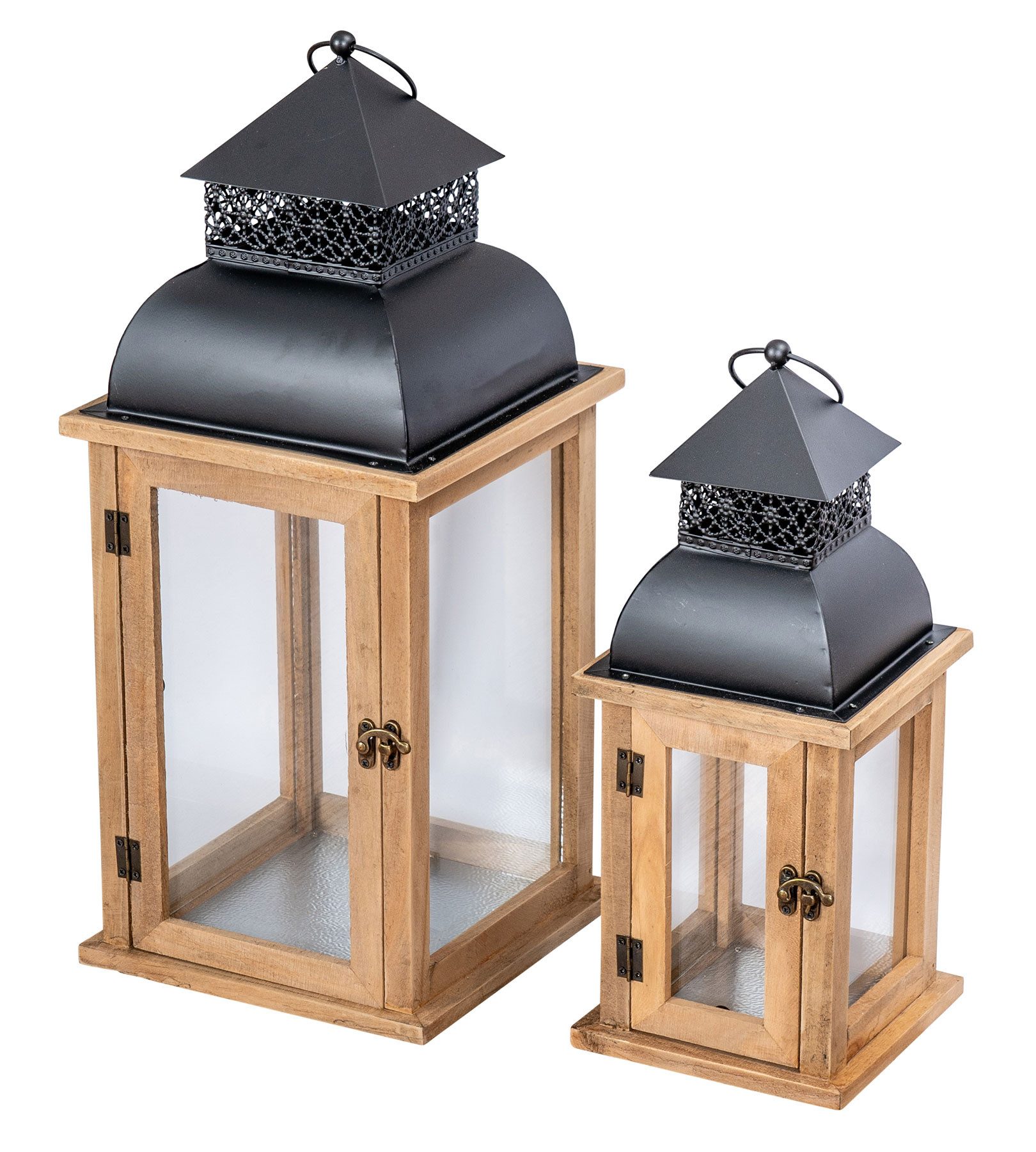 Levandeo® Kerzenlaterne, 2er Set Laterne Braun günstig online kaufen