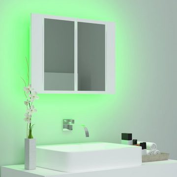 vidaXL Spiegel LED-Bad-Spiegelschrank Weiß 60x12x45 cm Badezimmer LED-Beleuchtung Spi