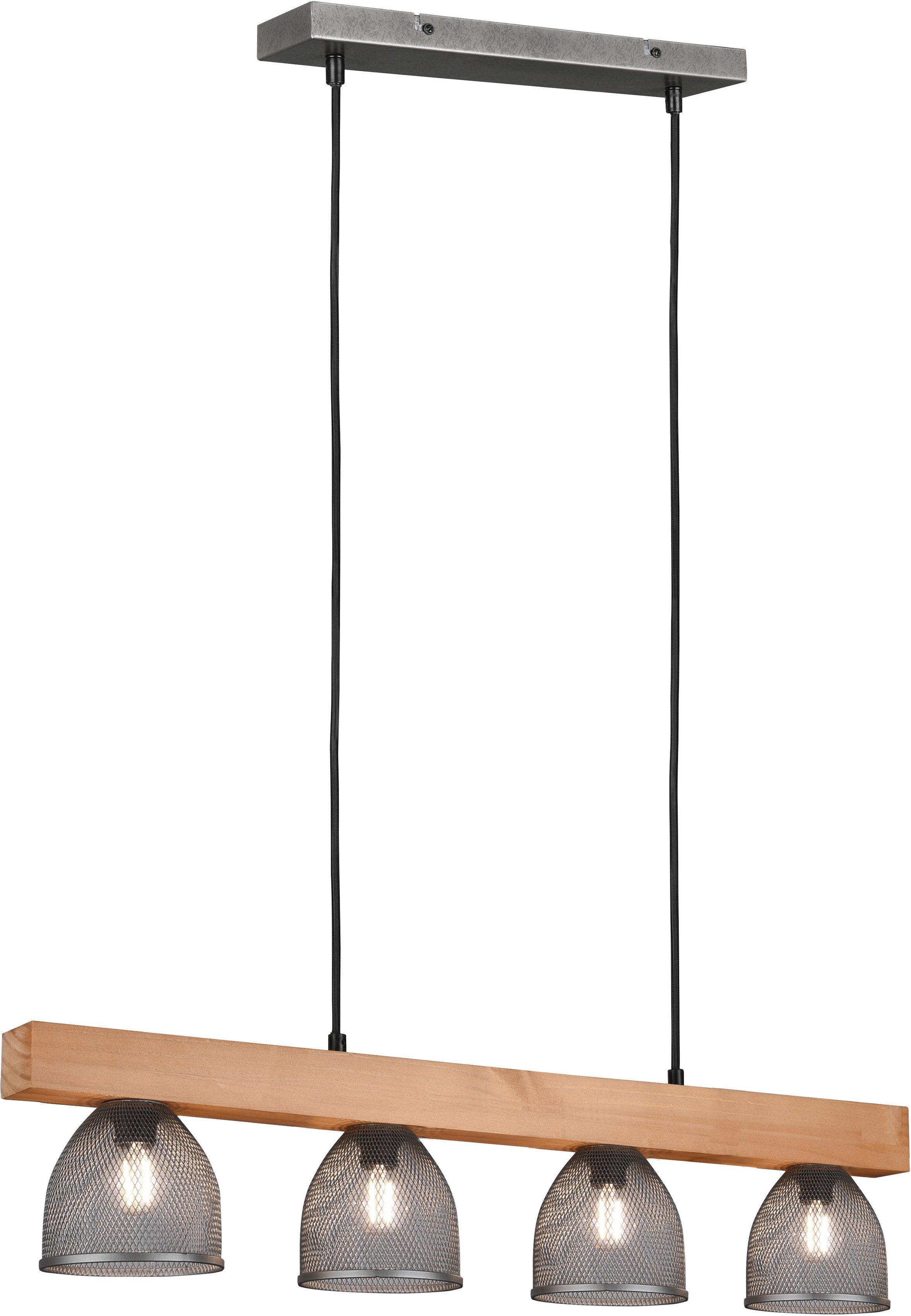 TRIO Leuchten Pendelleuchte CESTINO, ohne Leuchtmittel, 4-flammig, E14- Leuchtmittel frei wählbar, Abhängung 150cm, Länge 75cm