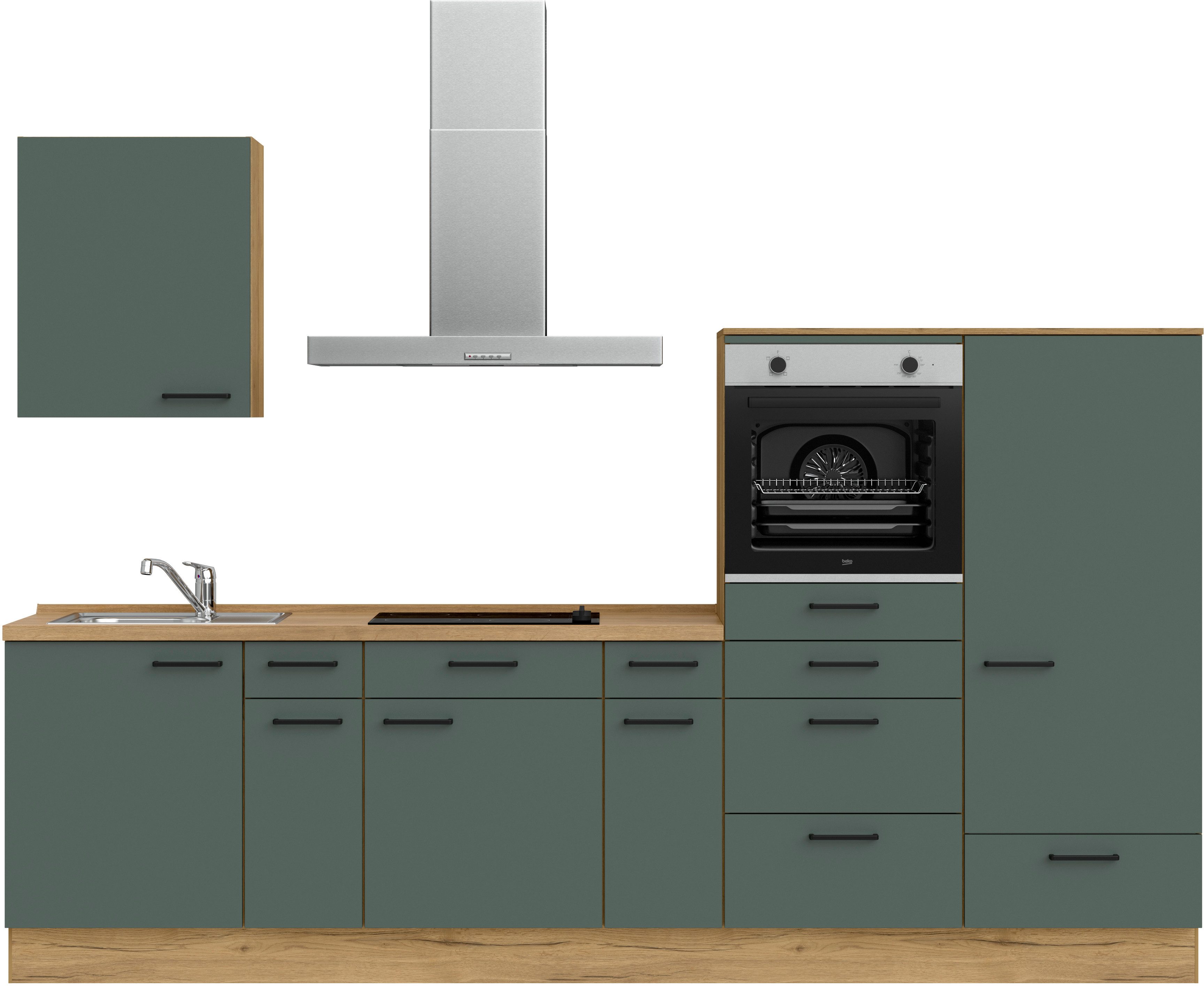 nobilia® Küchenzeile "Easytouch I", vormontiert, Ausrichtung wählbar, Breite 300 cm, wahlw. mit E-Geräten