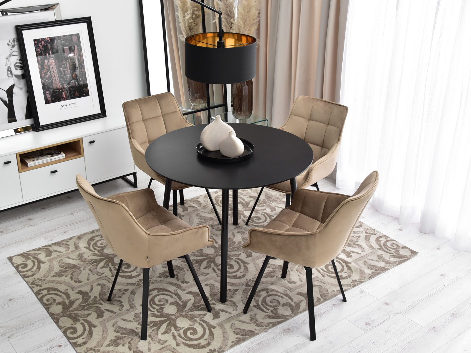Compleo Drehstuhl bequemer (2 St) Stuhl mit Armlehnen ARUBAS, Elegant und modern design