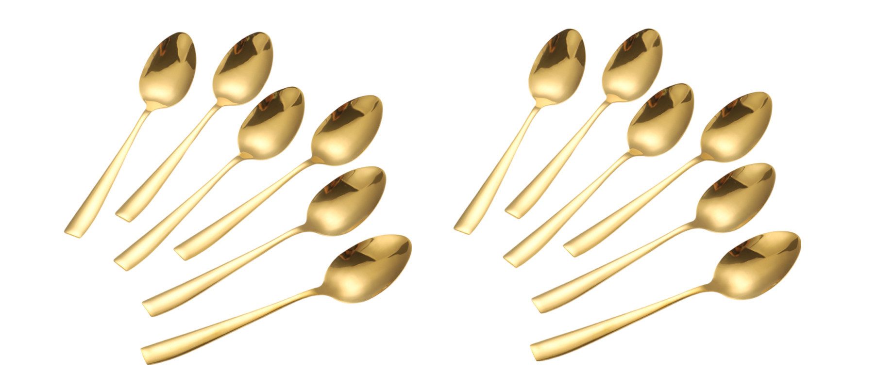 Cheffinger Kaffeelöffel 12er Set Kaffeelöffel Teelöffel Löffel L 14,5cm CF1007 Gold