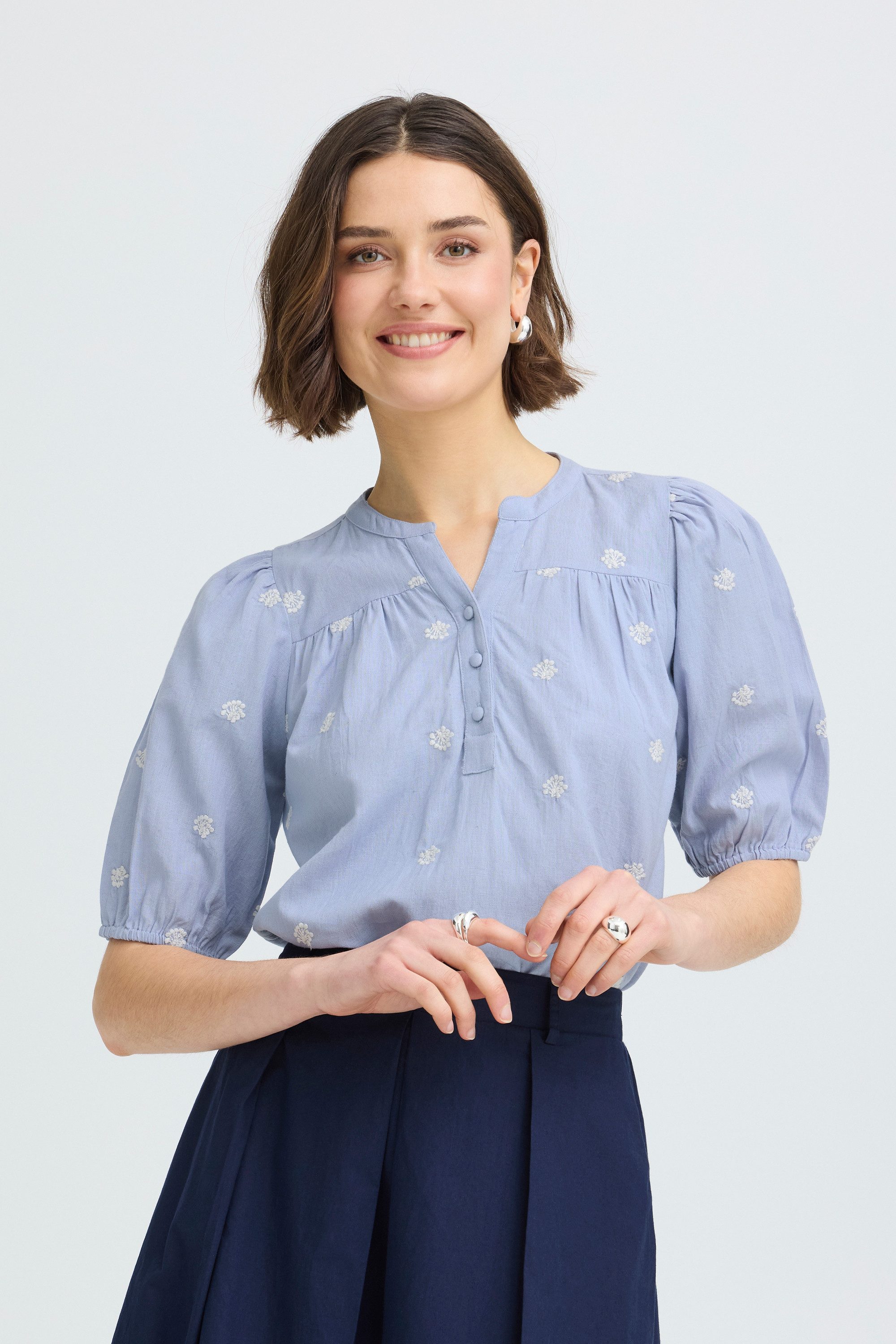 fransa Kurzarmbluse Kurzarm-Bluse FRBENNI