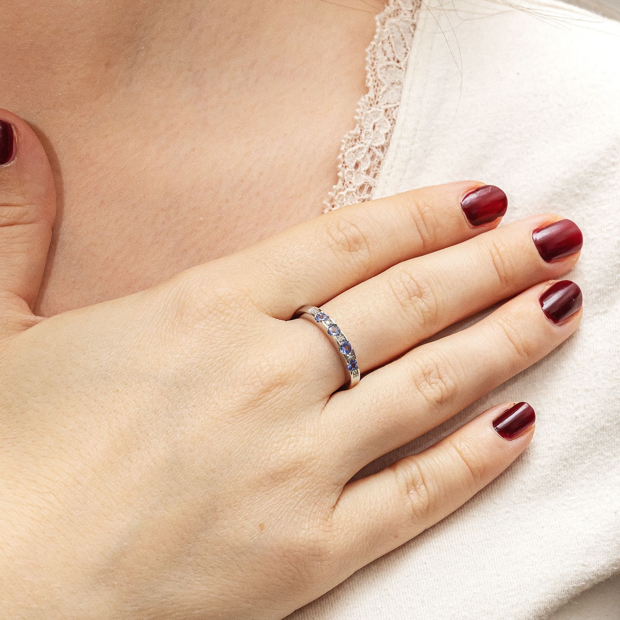 Diamonds by Ellen K. Fingerring Gold 333 mit Tansanit und Diamant 0,025ct.