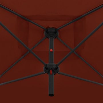 vidaXL Balkonsichtschutz Doppelsonnenschirm mit Stahlmast 250×250 cm Terracotta-Rot