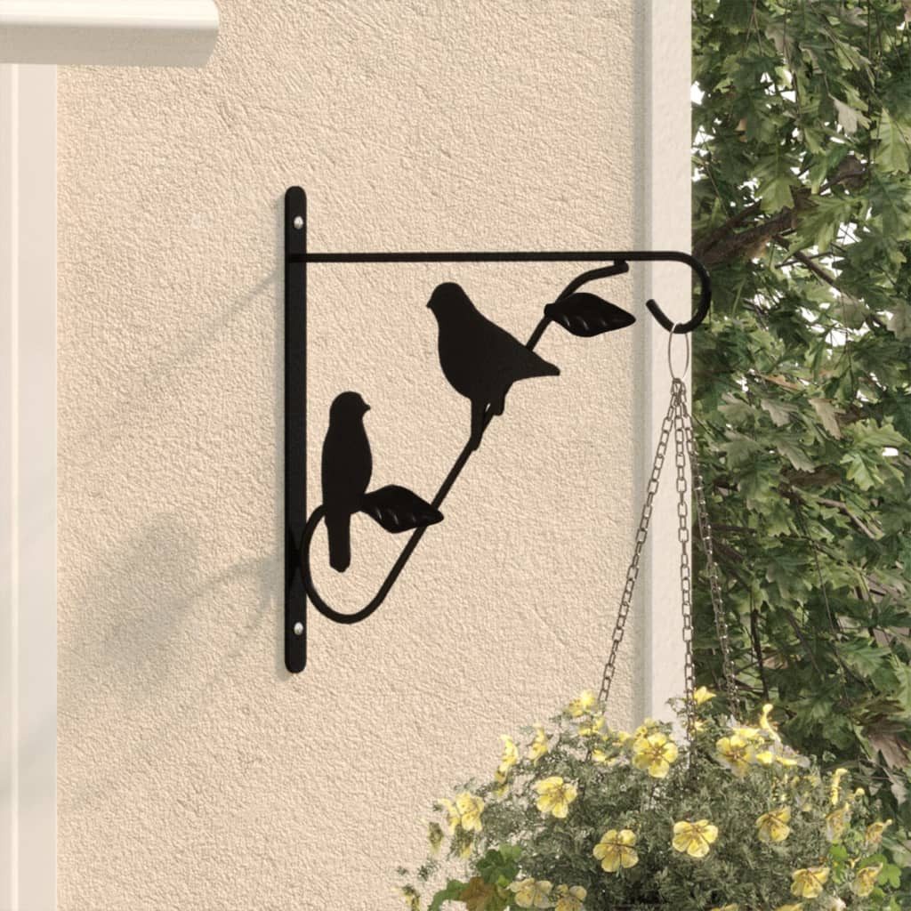 vidaXL Rankgitter Halterungen für Blumenampel 4 Stk Schwarz Stahl