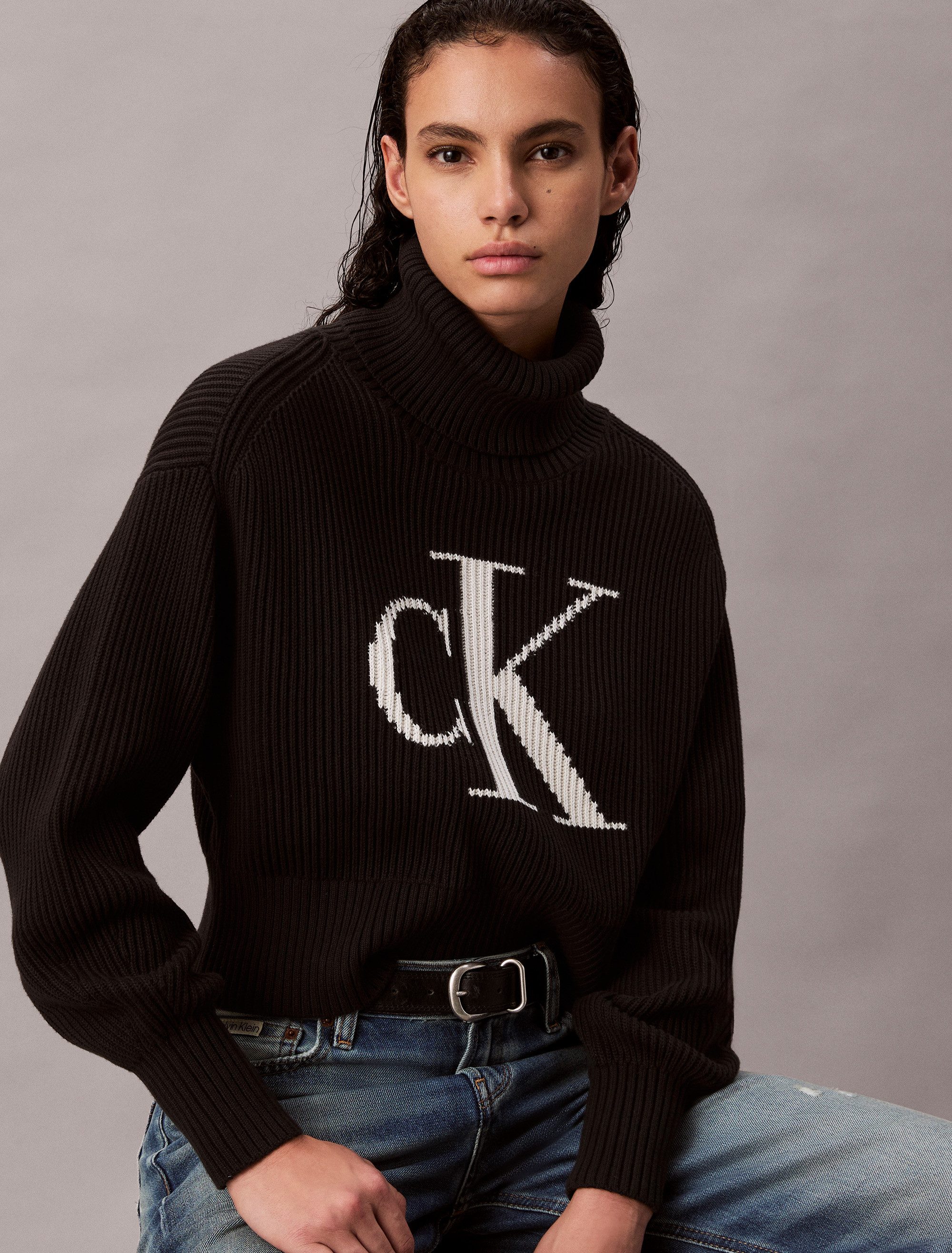 Calvin Klein Jeans Strickpullover Rollkragen, loose günstig online kaufen
