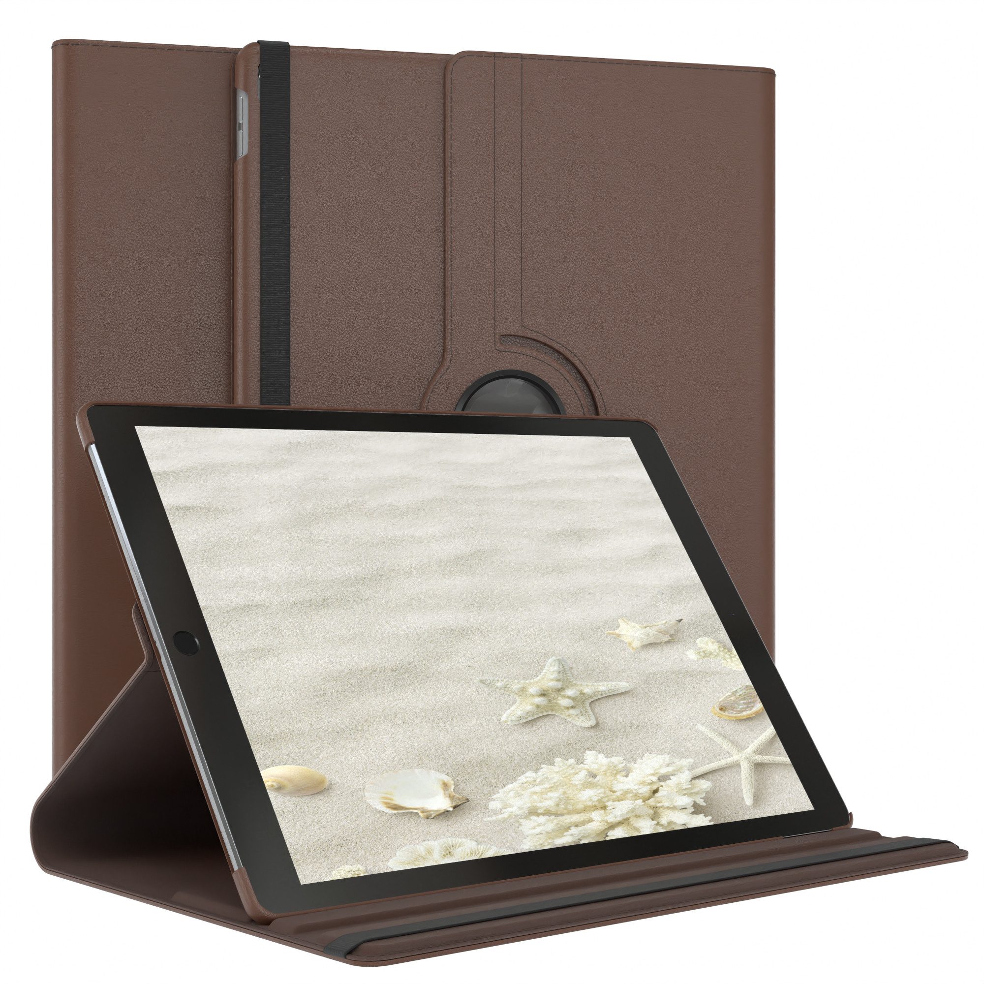 EAZY CASE Tablet-Hülle Rotation Case für Apple iPad Pro 2. Gen. (2017) 12,9 Zoll, Schutztasche Tablet Case 360 Rotation Bookcover zum Aufstellen Braun