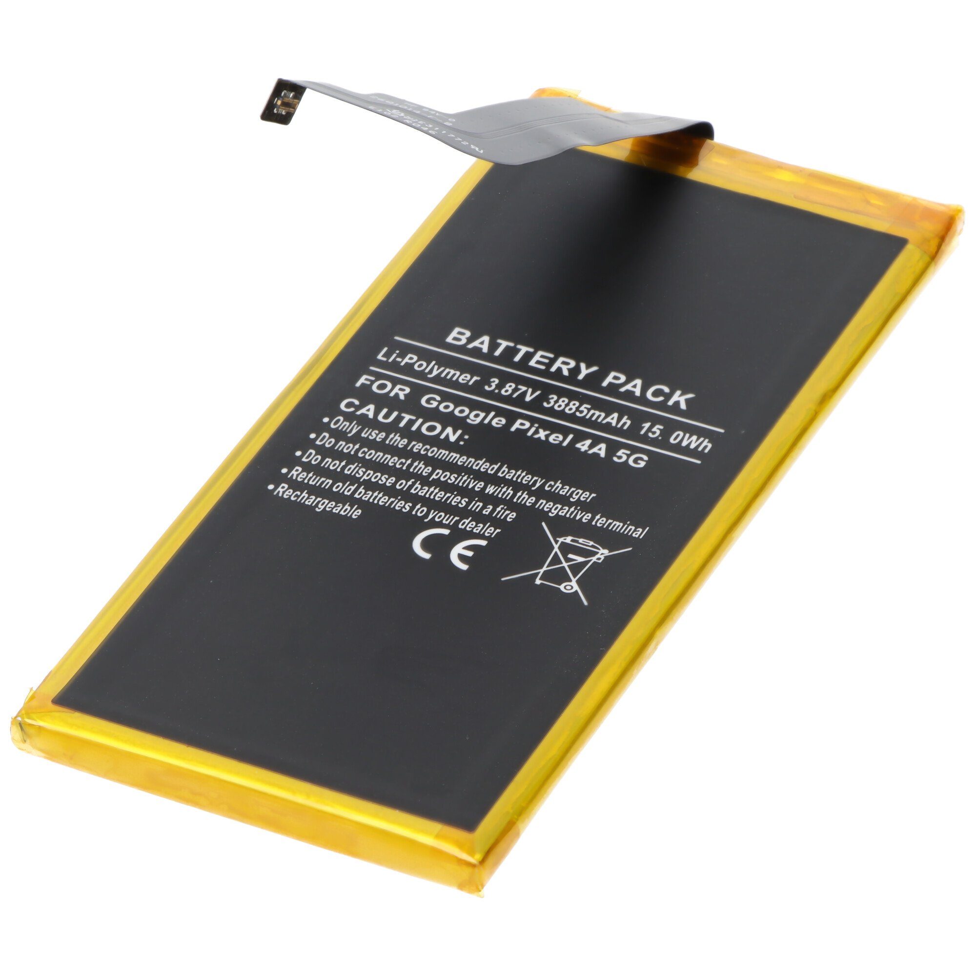 Akku passend für Google Pixel 4A 5G, Li-Polymer, 3,87V, 3885mAh, 15,0 Akku