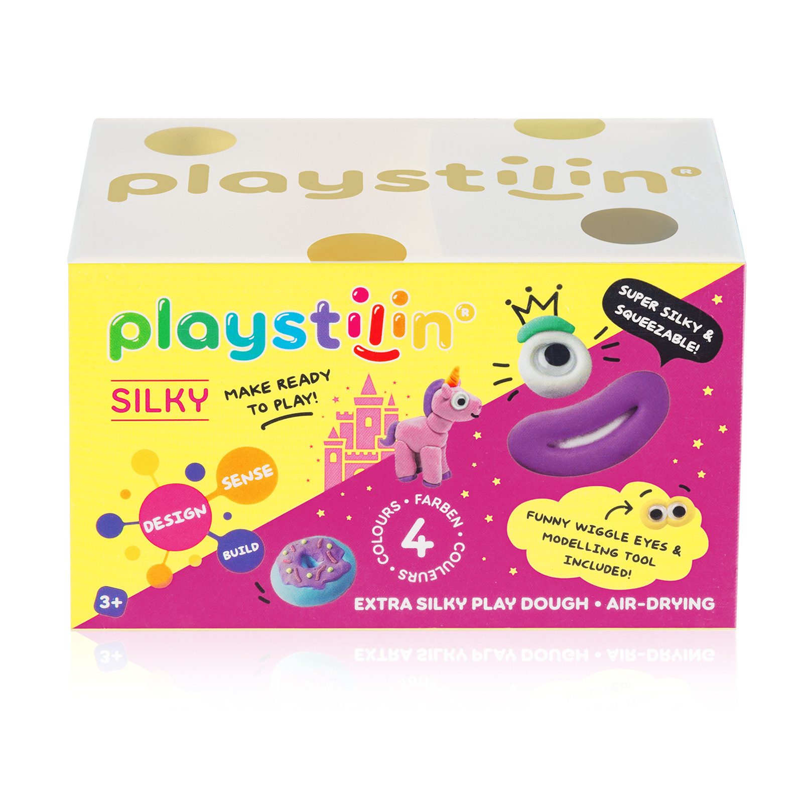 Playstilin® Knetform-Set SILKY (Knetset, 1-tlg., mit Kulleraugen und Modellierwerkzeug), super seidige Spielknete, lufttrocknend