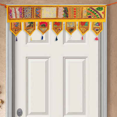 Türvorhang »Indischer Patchwork Toran 102x45 cm (BxH) handbestickter Türvorhang & Fenstervorhang in Boho-Stil«, Casa Moro, 3-Punkt-Aufhängung (1 St), MA6305