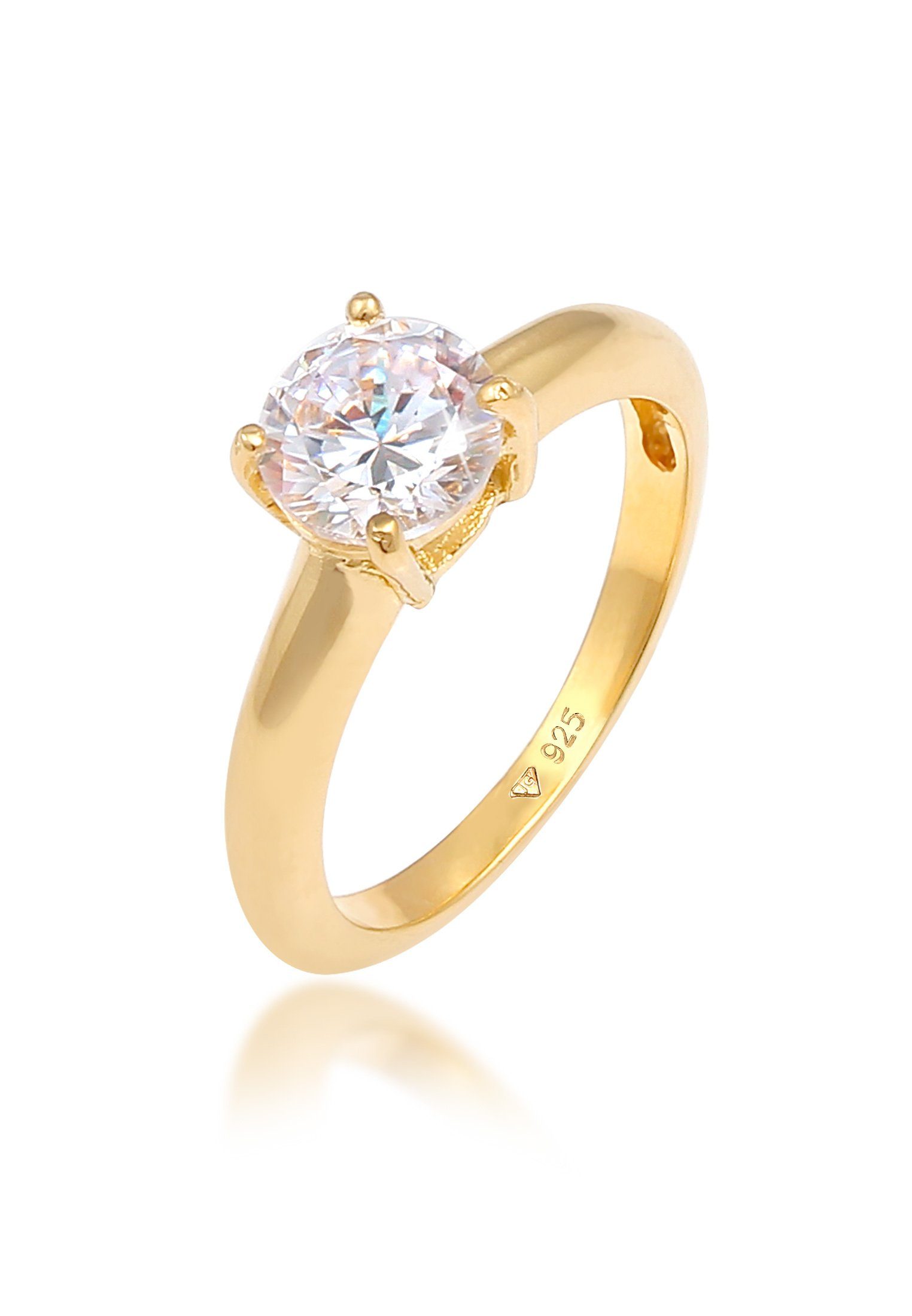 Elli Fingerring Solitär Klassisch Zirkonia Verlobung 925 Silber günstig online kaufen
