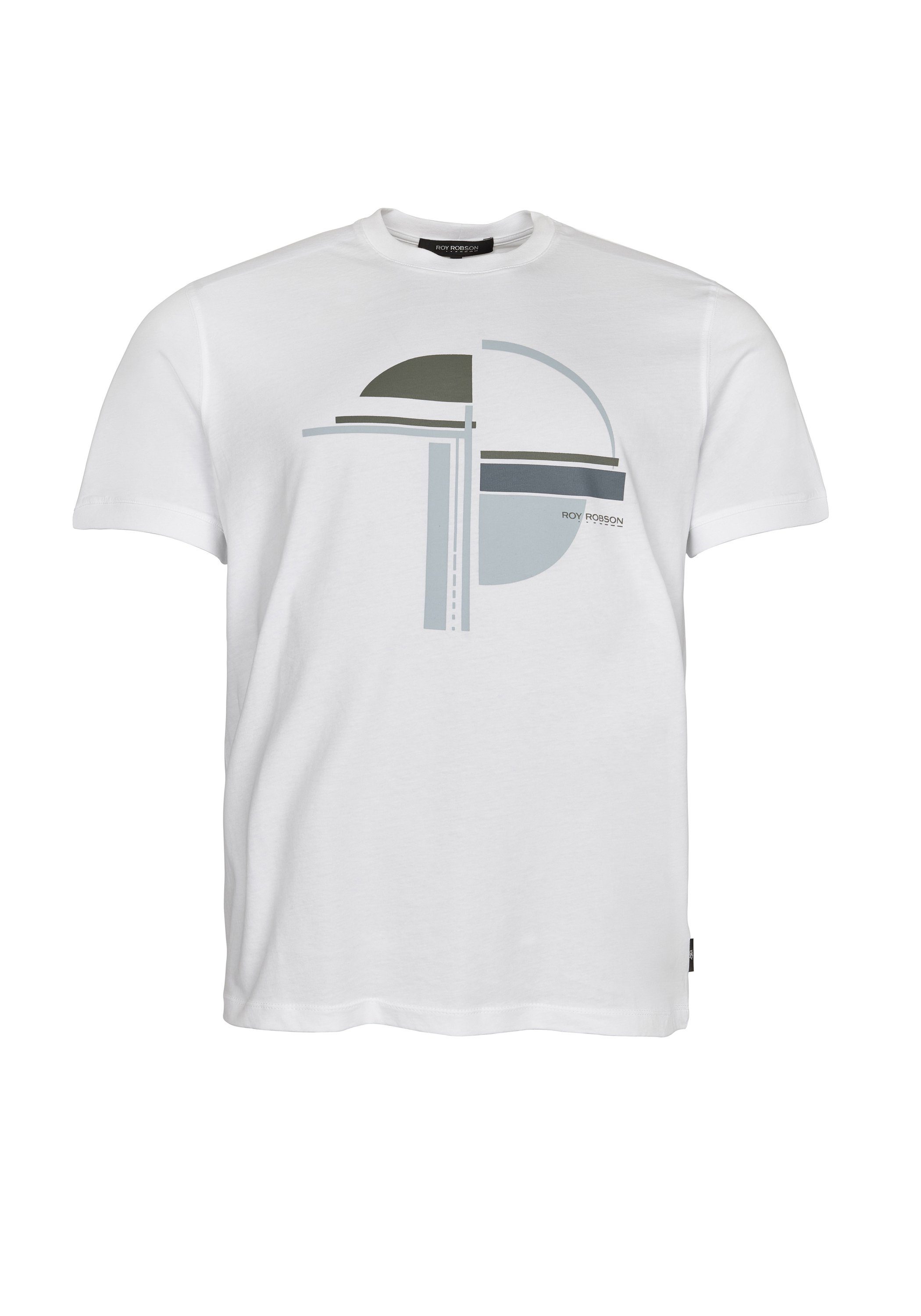 Roy - Frontprint Weicher white Robson T-Shirt Griff