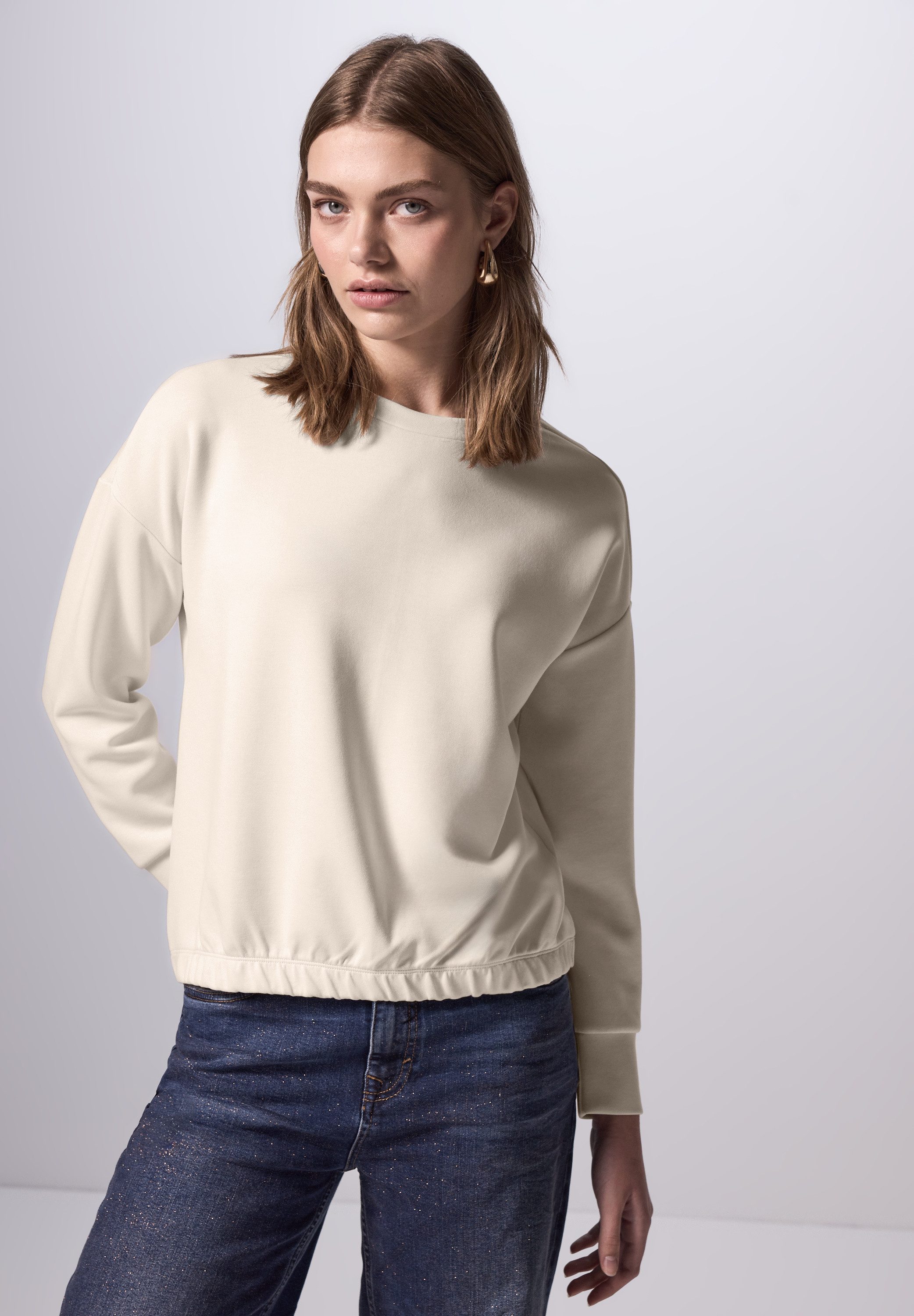 STREET ONE STUDIO Langarmshirt mit Elastikbund günstig online kaufen