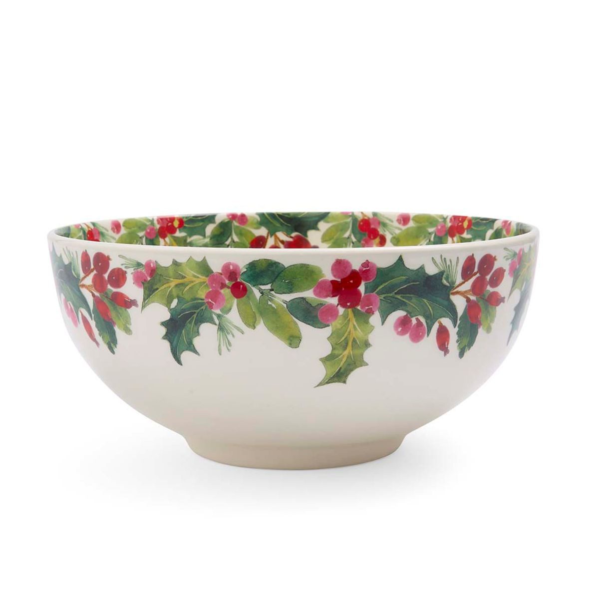 Portmeirion Salatschüssel Botanic Garden Christmas Holly Keramik Salat Schale, ca. 22,7cm D, Keramik, (Stück)