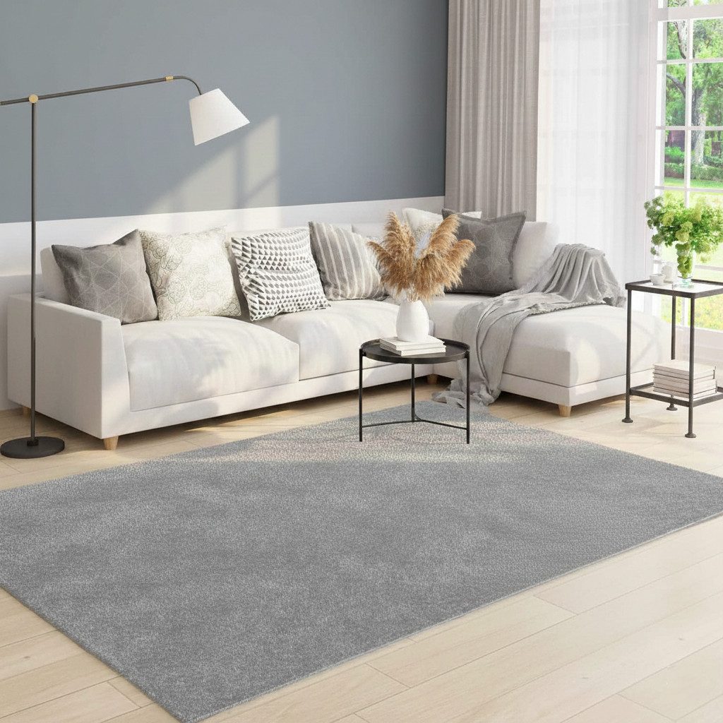 Vimoda Teppich Teppich Wohnzimmer Kurzflor, Rechteckig, Höhe: 8 mm, Teppich Einfarbig weich gewebt, Modern, in Versch. Größen & Farben