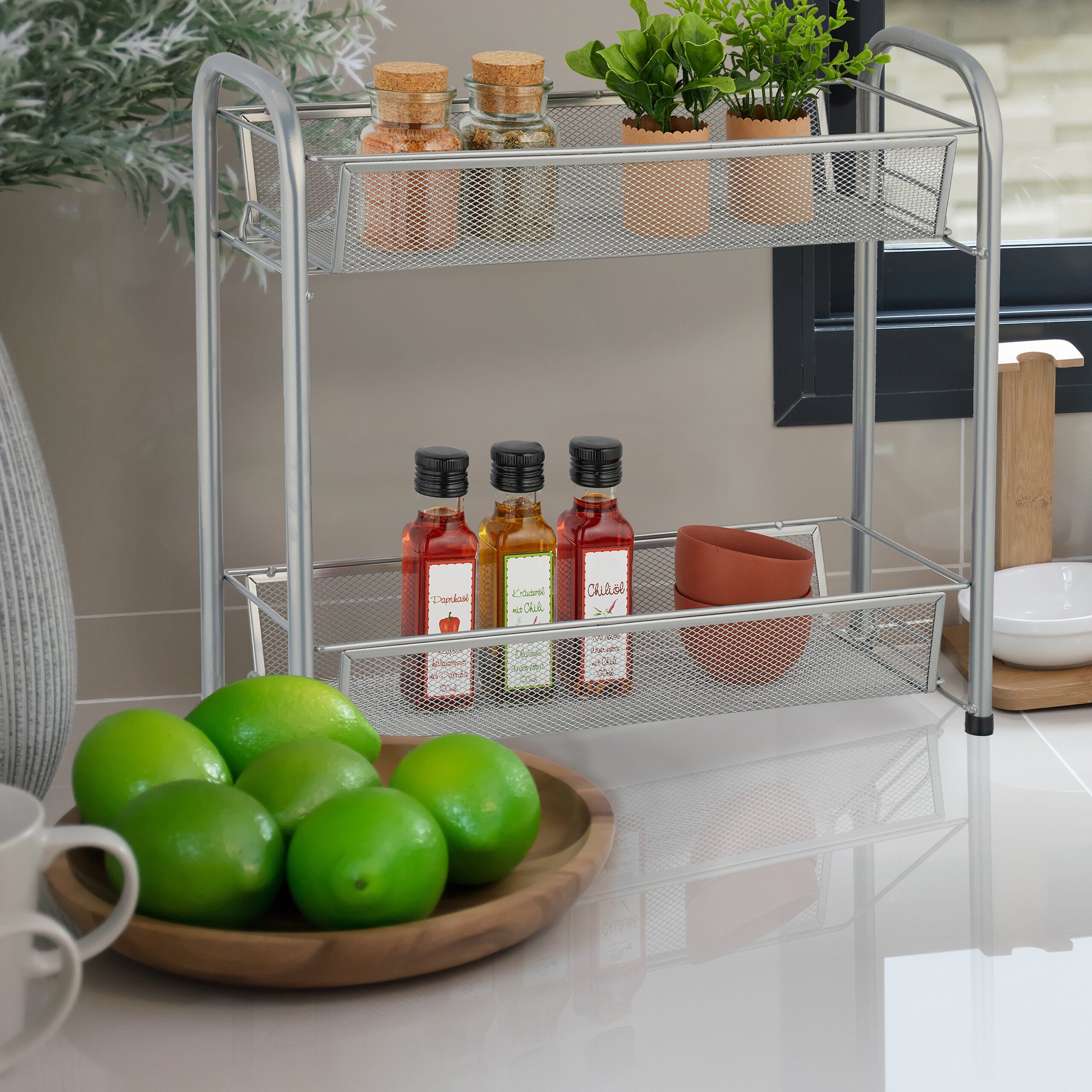 relaxdays Gewürzregal Metall Gewürzregal mit 2 günstig online kaufen