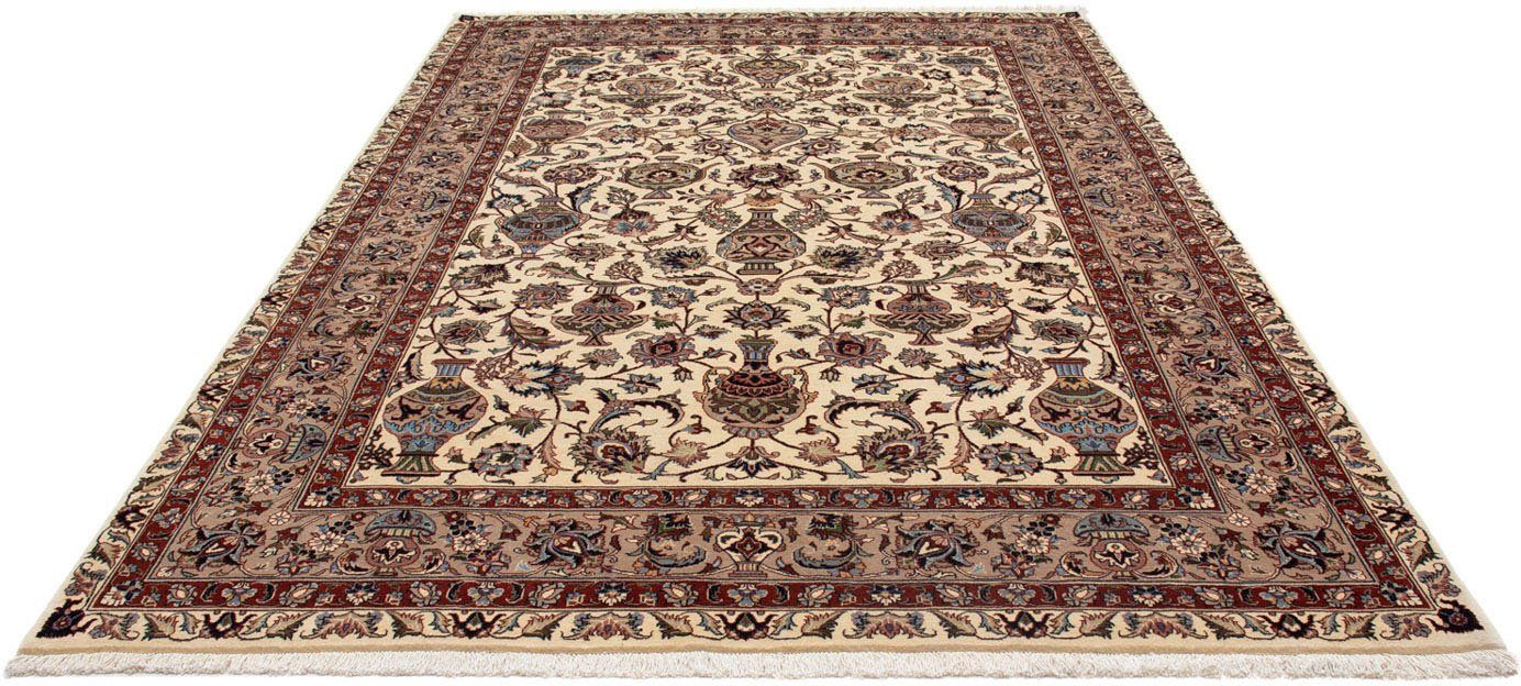 Wollteppich Kaschmar Blumenmuster Beige 293 x 198 cm, morgenland, rechteckig, Höhe: 10 mm, Unikat mit Zertifikat