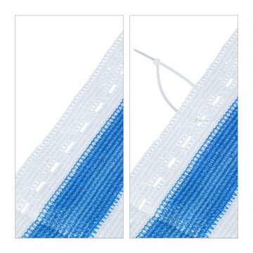 relaxdays Balkonsichtschutz Zaunblende 1,5 m blau-weiß gestreift 1,5 x 6 Meter