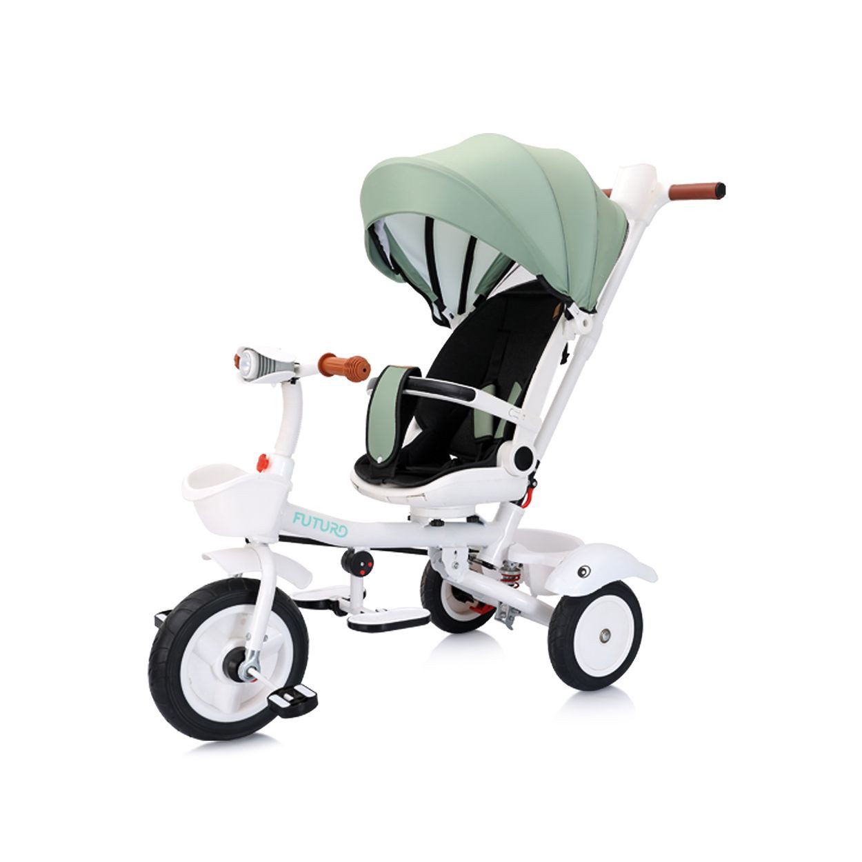 Chipolino Dreirad Futuro 2 in 1, PU-Räder, Musik, Licht, Becherhalter, Schiebegriff, faltbar, 25 kg