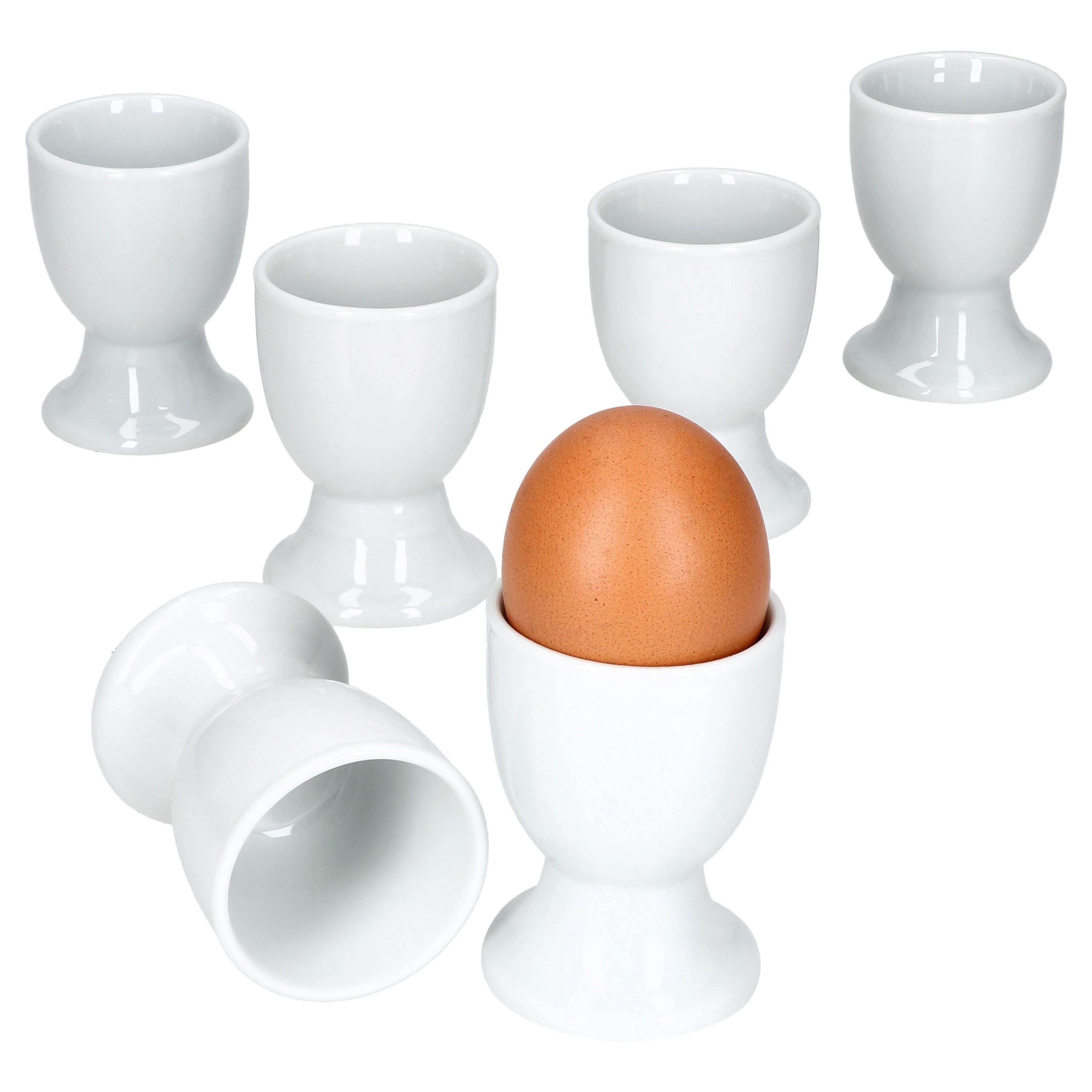 Eierbecher 6 6er MamboCat weiß für Lotta Porzellan Personen Eierbecher Set