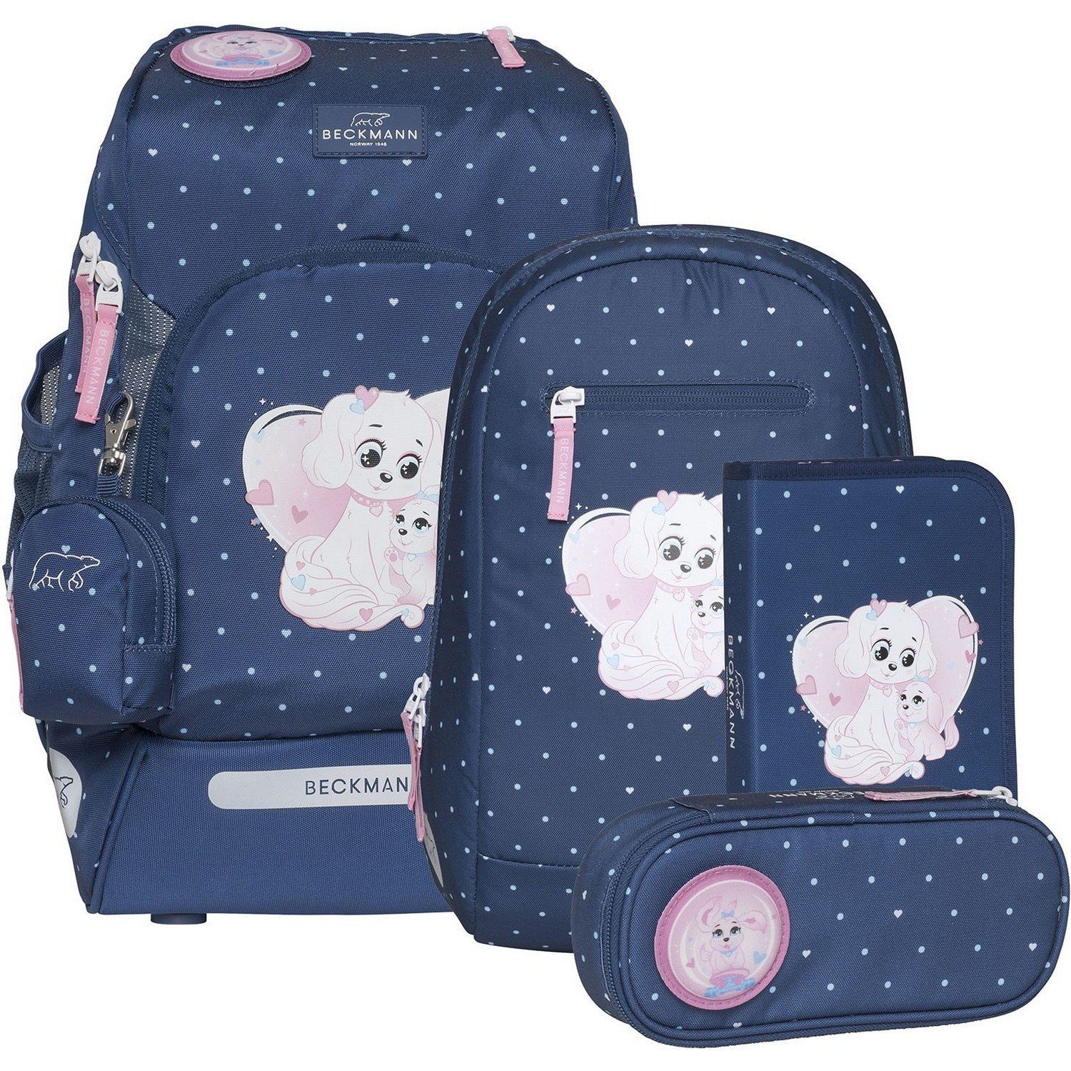 Beckmann Norway Schulranzen Active Air FLX - 6-Tlg. Set Pet friends Blue