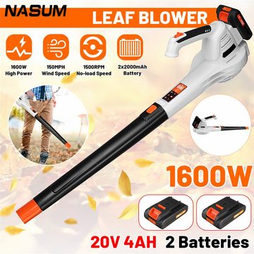 NASUM Akku-Laubbläser Laubgebläse H18CF01 1600W, Gebläse bis 240km/h, Kraftvolle Leistung, Leaf Blower