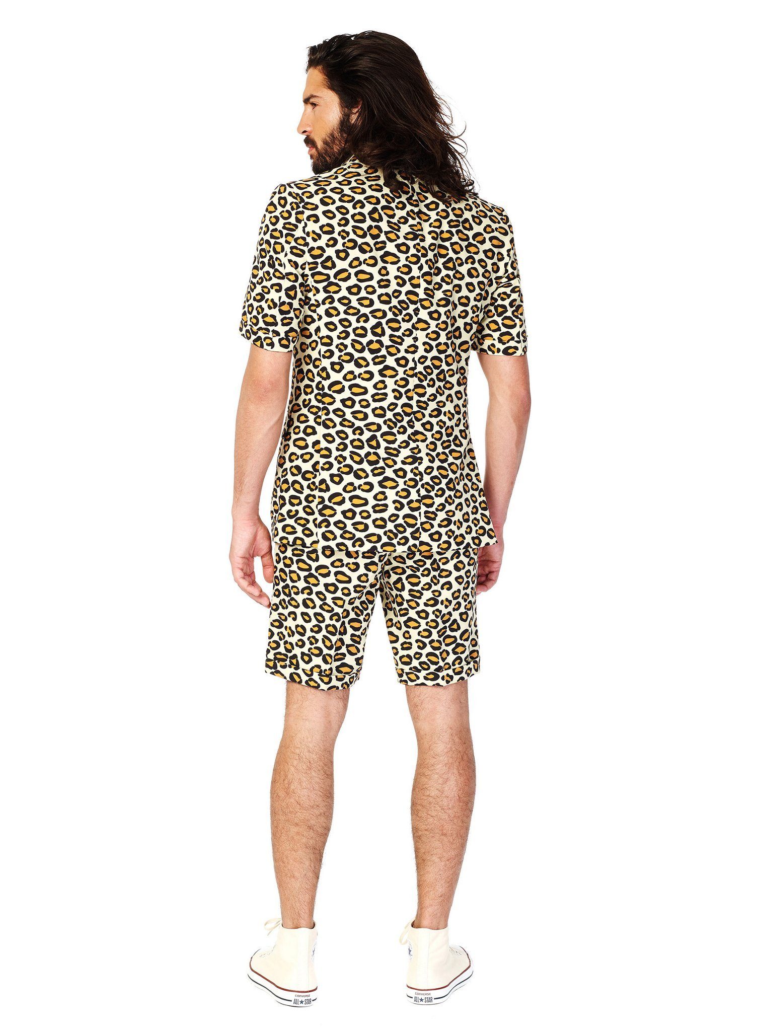 Opposuits Partyanzug Shorts Suit The Jag - Leoparden Kostüm Anzug, Cooler Dress für heiße Tage
