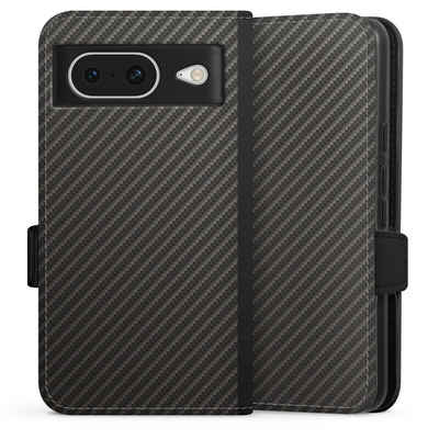 DeinDesign Handyhülle Metallic Look Muster Carbon Carbon, Google Pixel 8 Hülle Handy Flip Case Wallet Cover Handytasche Leder