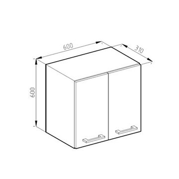 Vicco Schranksystem R-Line, Beton/Weiß, 60 cm mit Türen