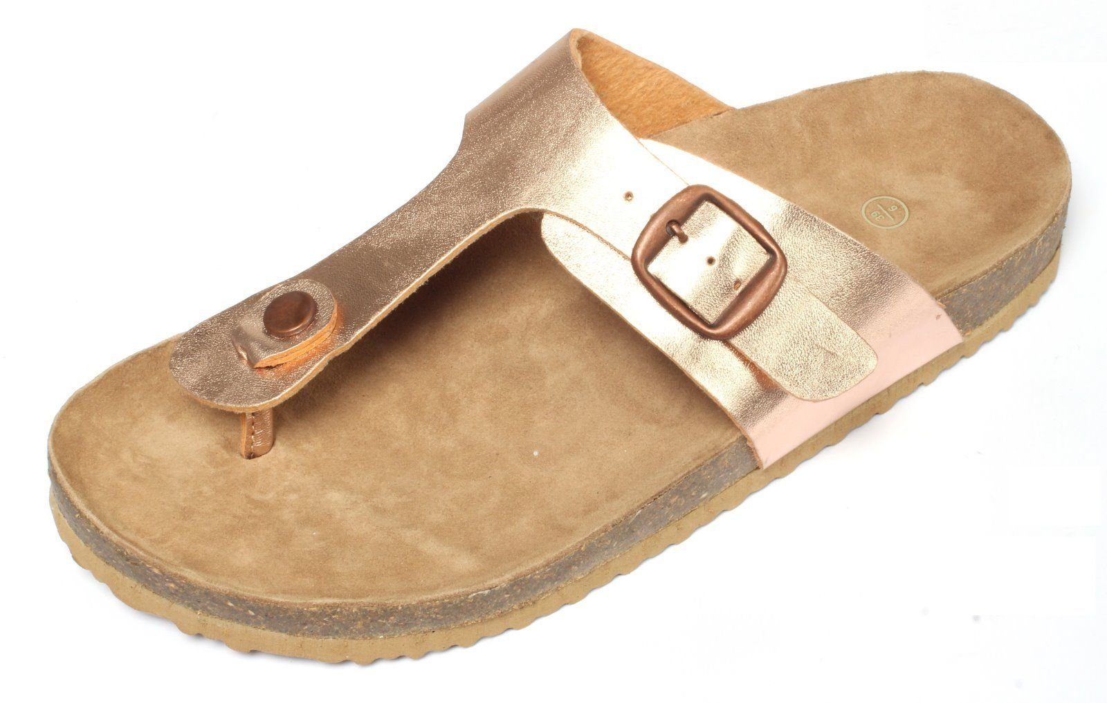 dynamic24 Zehentrenner Damen rose gold Pantoletten Sandalen Slipper Clogs  Sommer Schuhe Sandaletten online kaufen | OTTO
