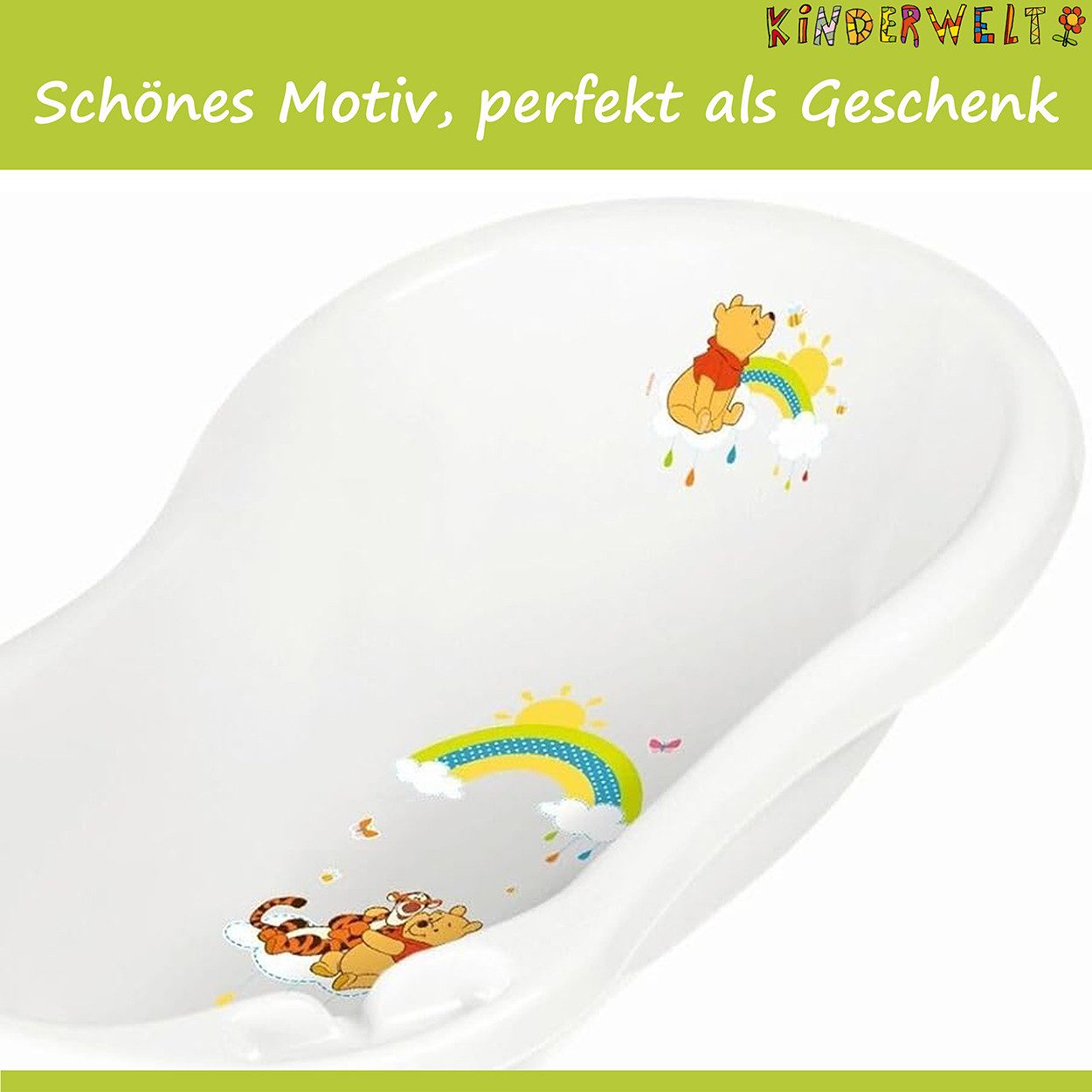 KiNDERWELT Babybadewanne Baby Badewanne 84 cm Disney Winnie Puuh weiß Babywanne