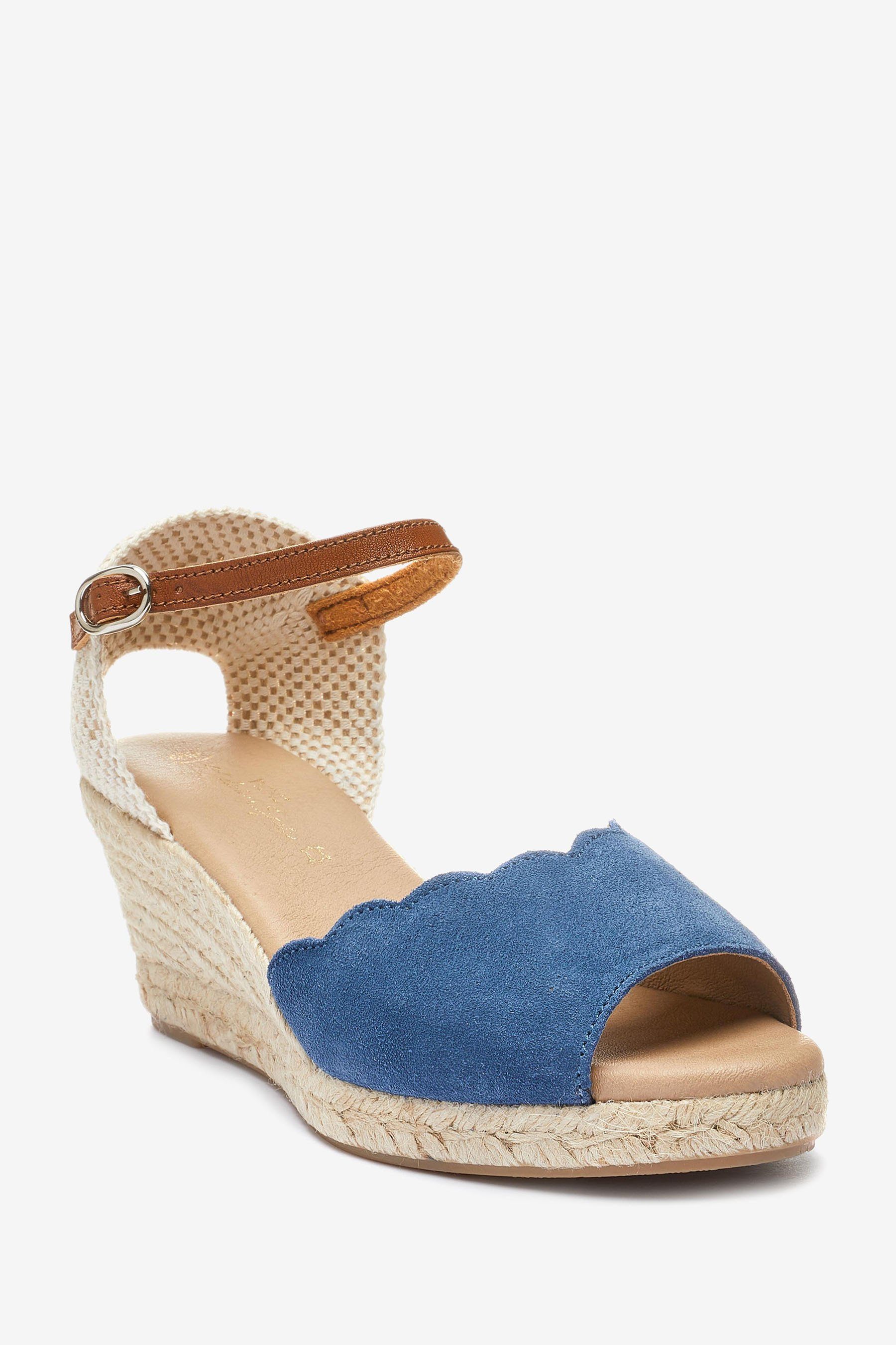 Next Forever Comfort® Peeptoe-Sandalen mit Keilabsatz Keilsandalette (1-tlg) Blue
