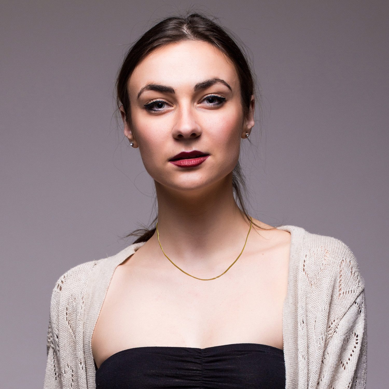 HOPLO Panzerkette Goldkette Panzerkette Länge 38cm - Breite 1,7mm - 585-14 günstig online kaufen