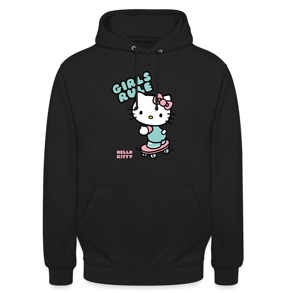 Spreadshirt Hoodie Hello Kitty Auf Skateboard Girls Rule Unisex Hoodie (1-tlg)